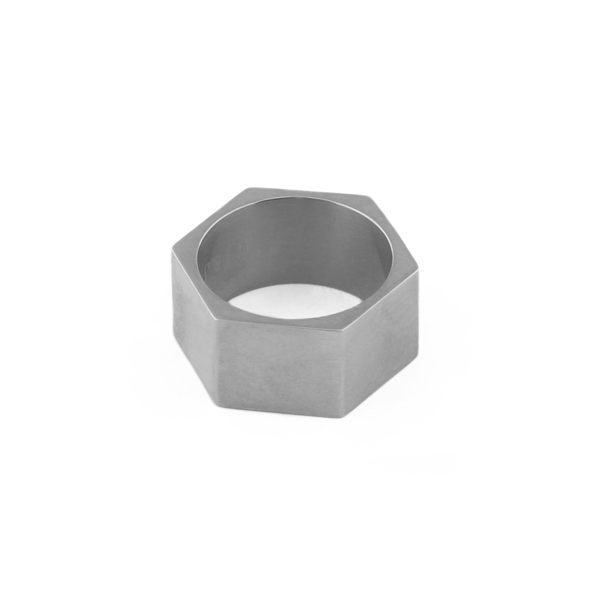 Clean Metal Hexagon Ring - Silver S/M - Orelia & Joe