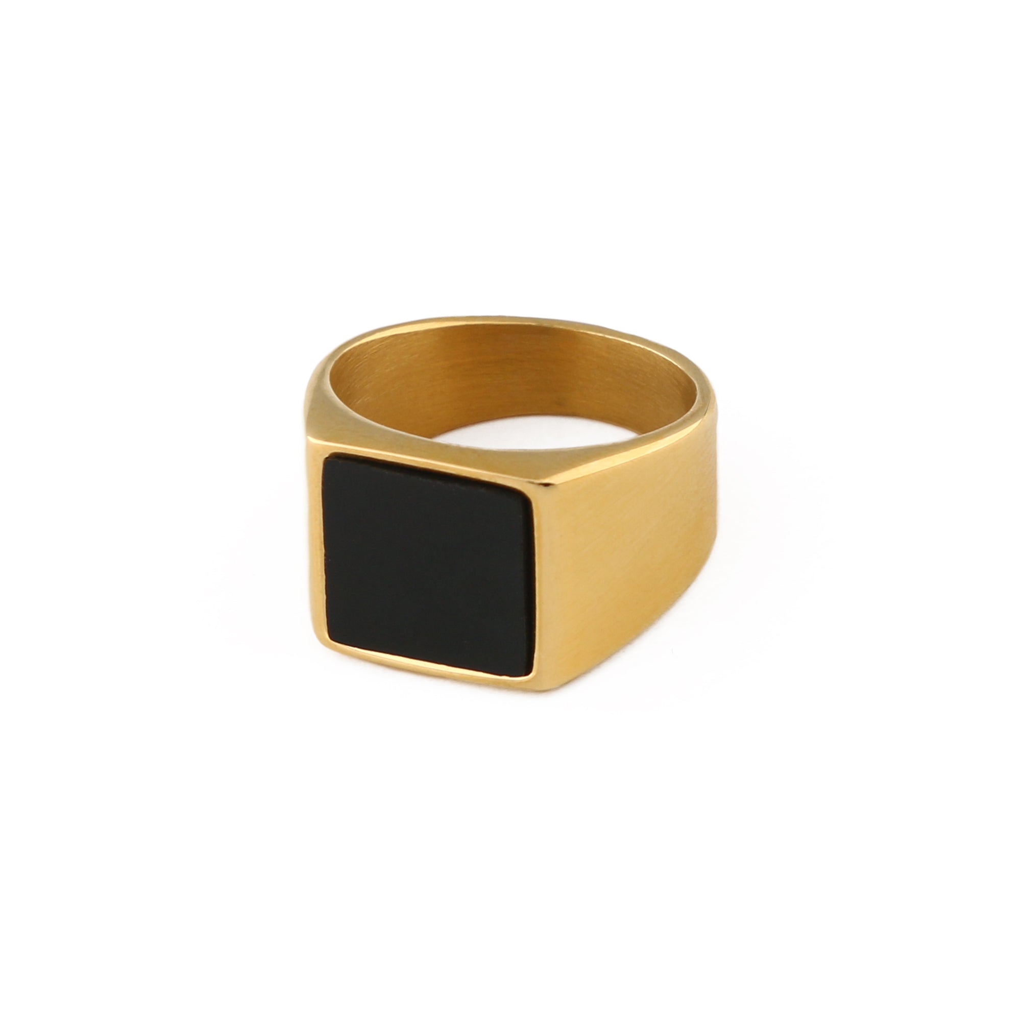 Black Onyx Signet Ring - Gold S/M - Orelia & Joe