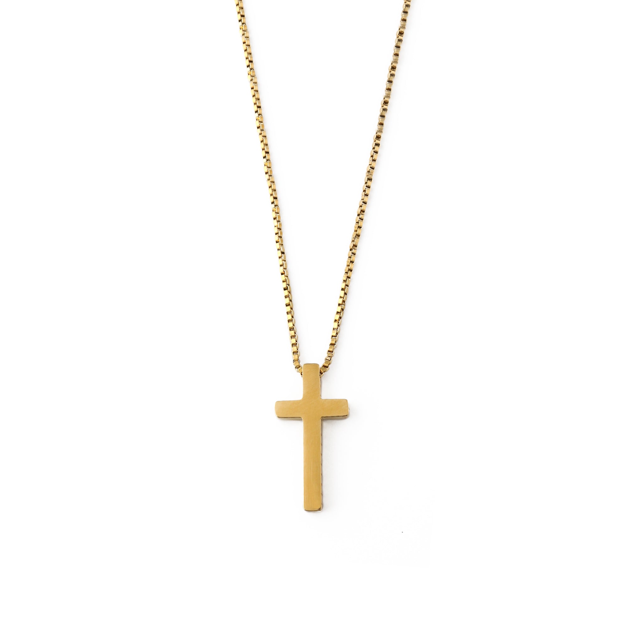 Ridged Cross Necklace - Gold - Orelia & Joe