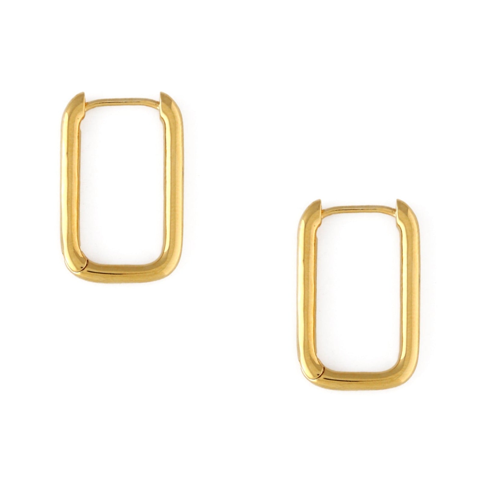 Squoval Hoop Earrings - Gold - Orelia London