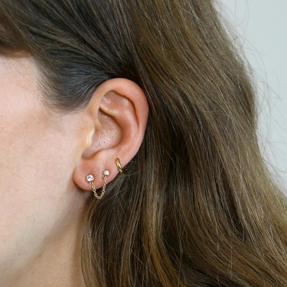 double stud earrings