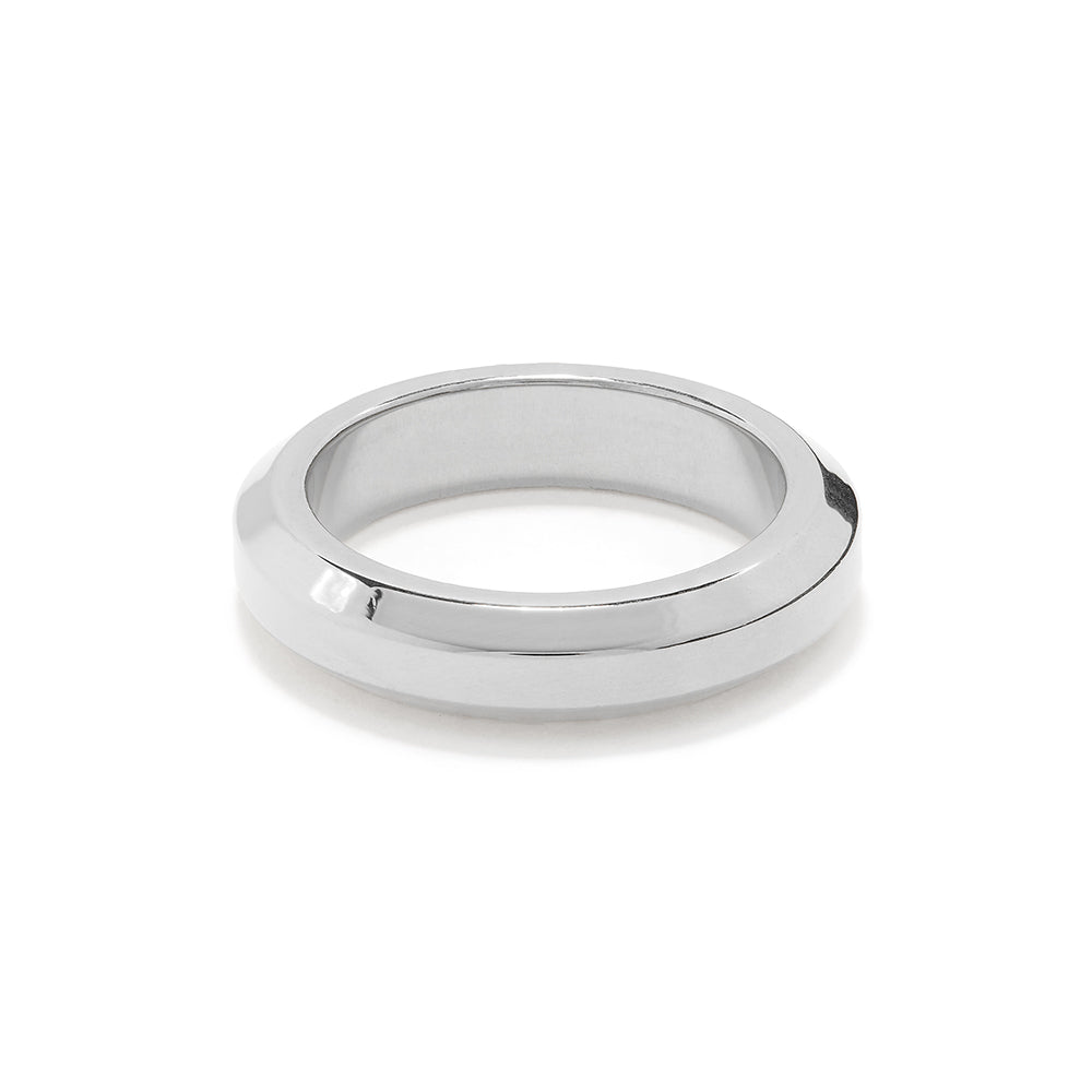 LUXE Bevelled Edge Ring - Silver M/L - Orelia LUXE