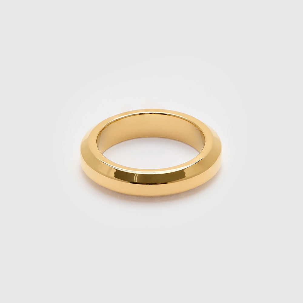 LUXE Bevelled Edge Ring - Gold S/M - Orelia LUXE