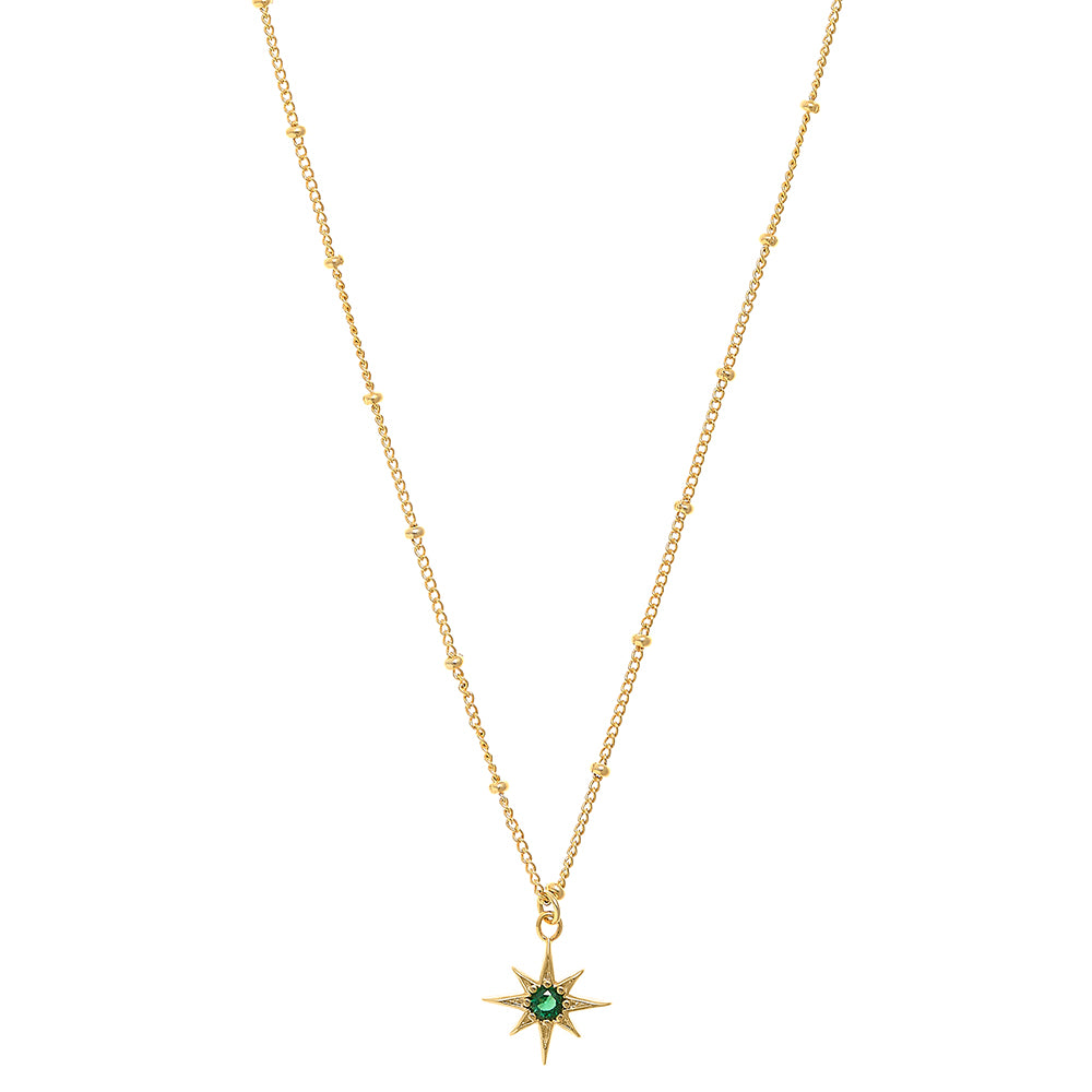 Emerald Star Charm Necklace - Orelia London
