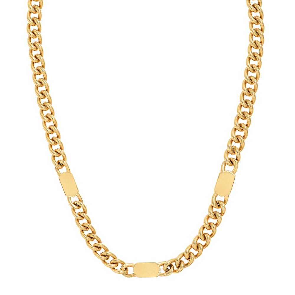 LUXE Stationed Tag Necklace - Gold - Orelia LUXE