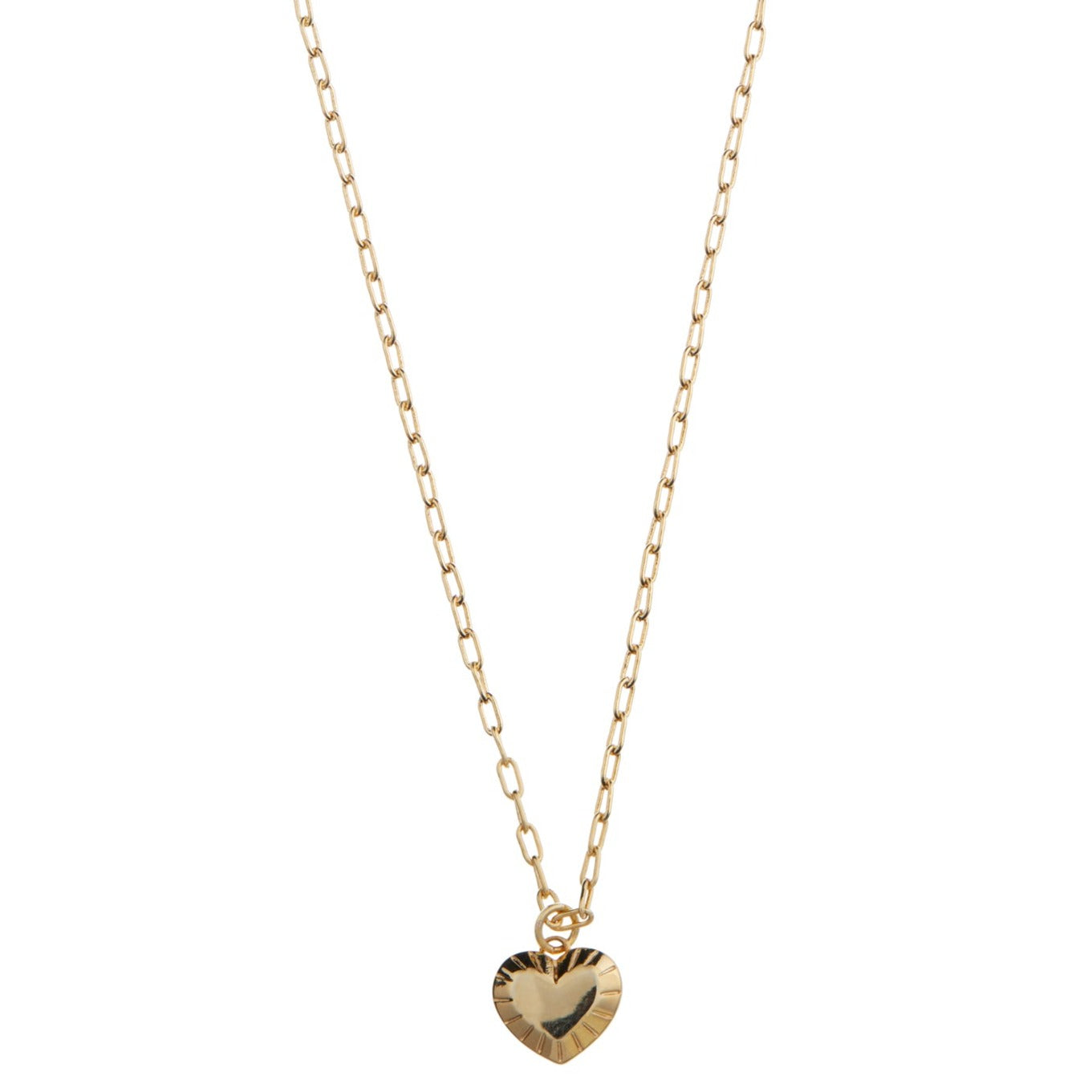 Etched Heart Necklace - Gold - Orelia London