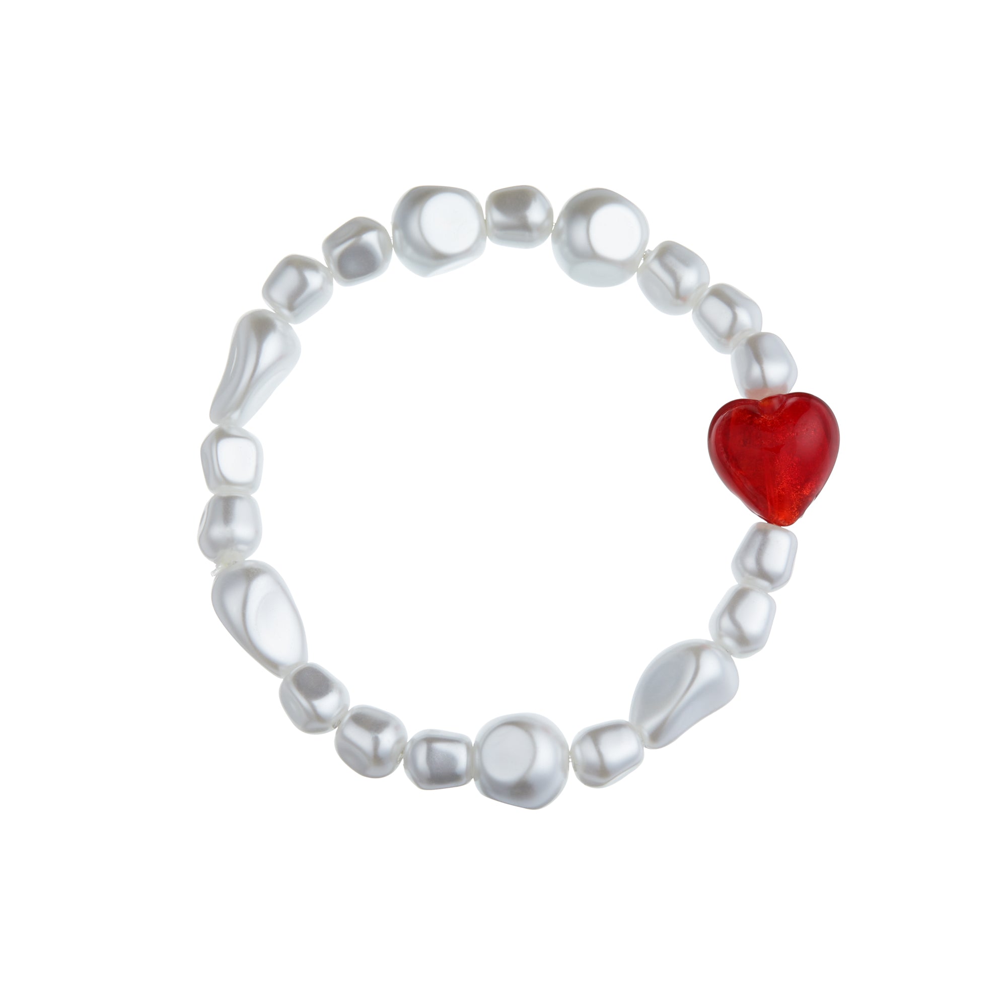 Pearl & Glass Heart Bracelet - Orelia London