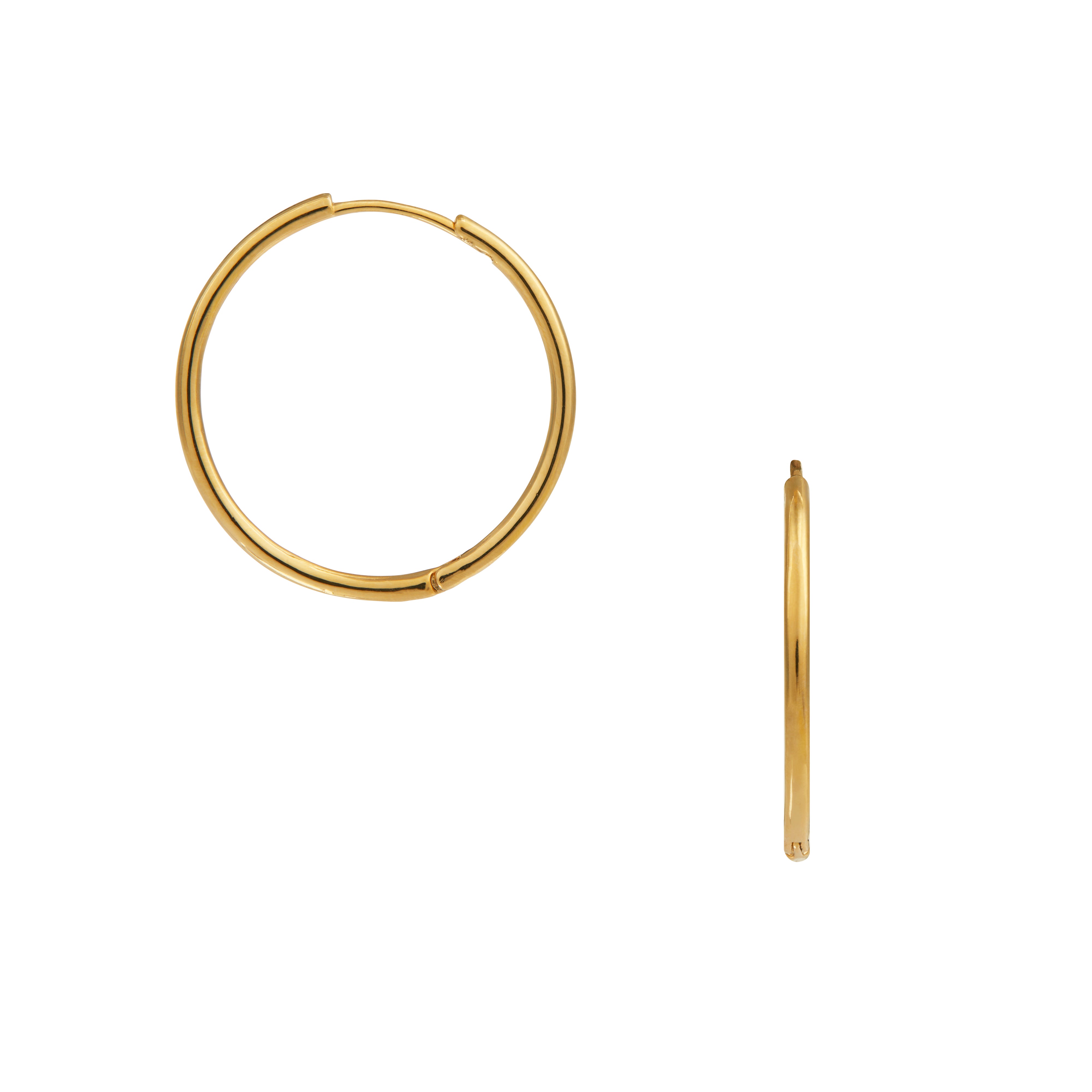 Large Micro Hoop Earrings - Gold - Orelia London