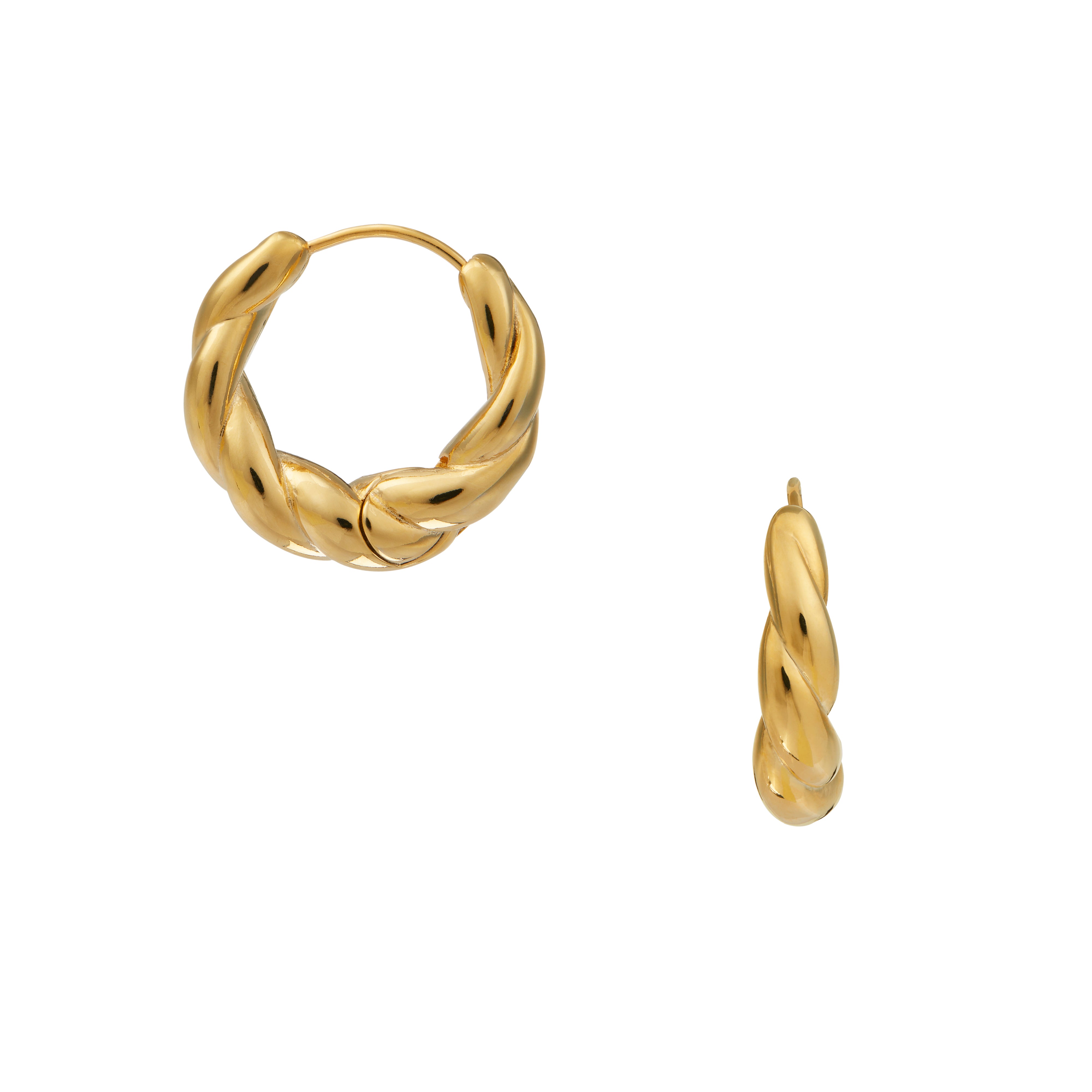 Rope Twist Mid-Sized Hoop Earrings - Orelia London