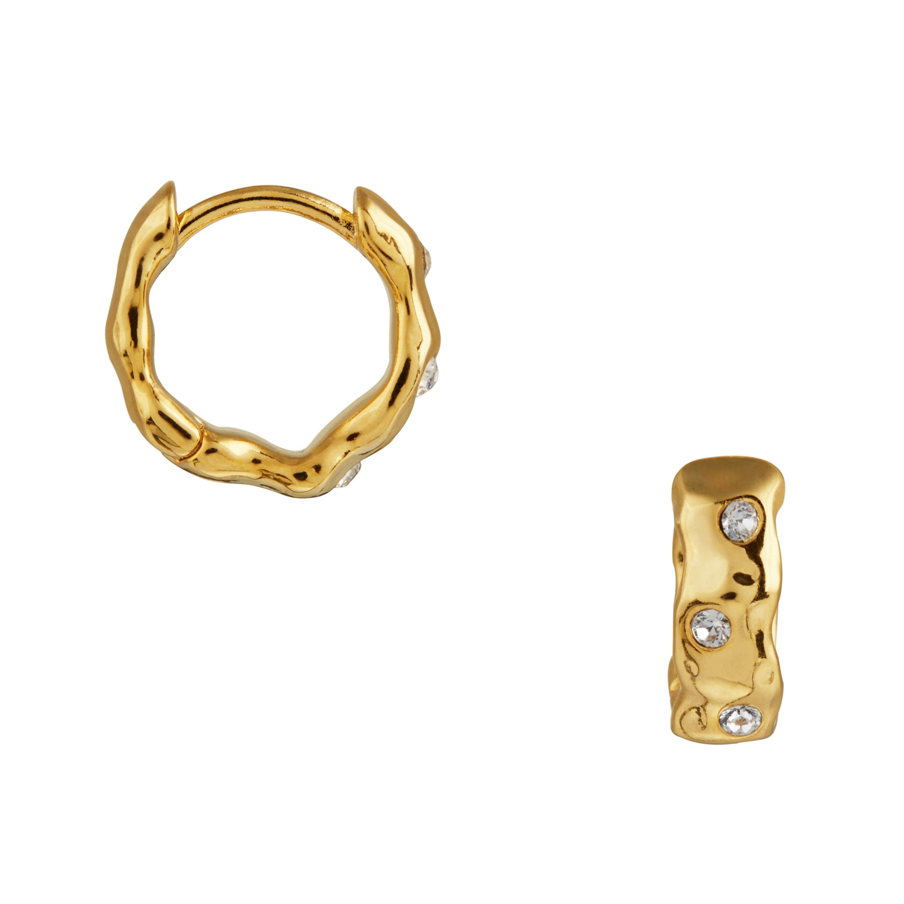 Molten Huggie Hoop Earrings Made With Swarovski Crystals - Orelia London