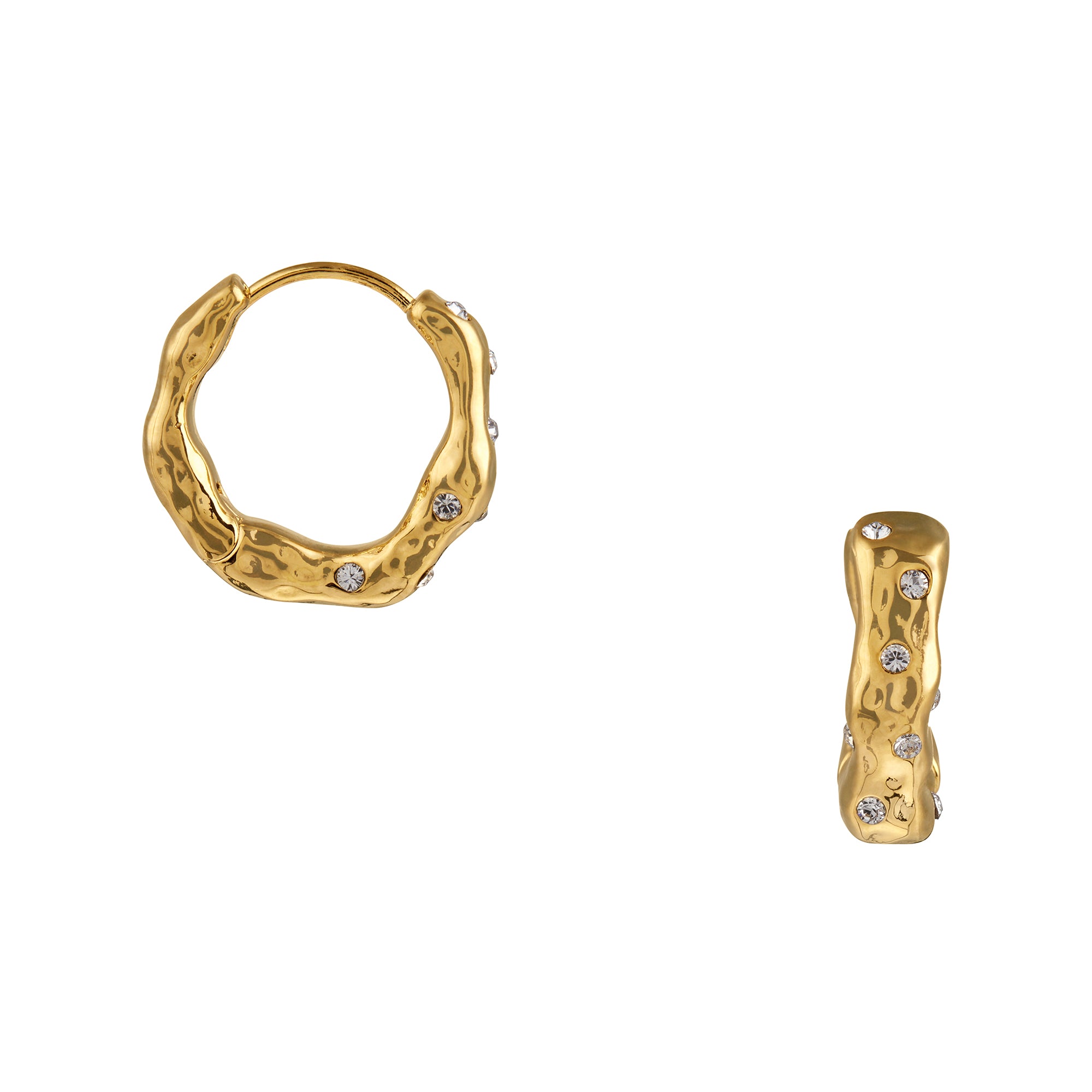 Molten Mid-Sized Hoop Earrings Made With Swarovski Crystals - Orelia London