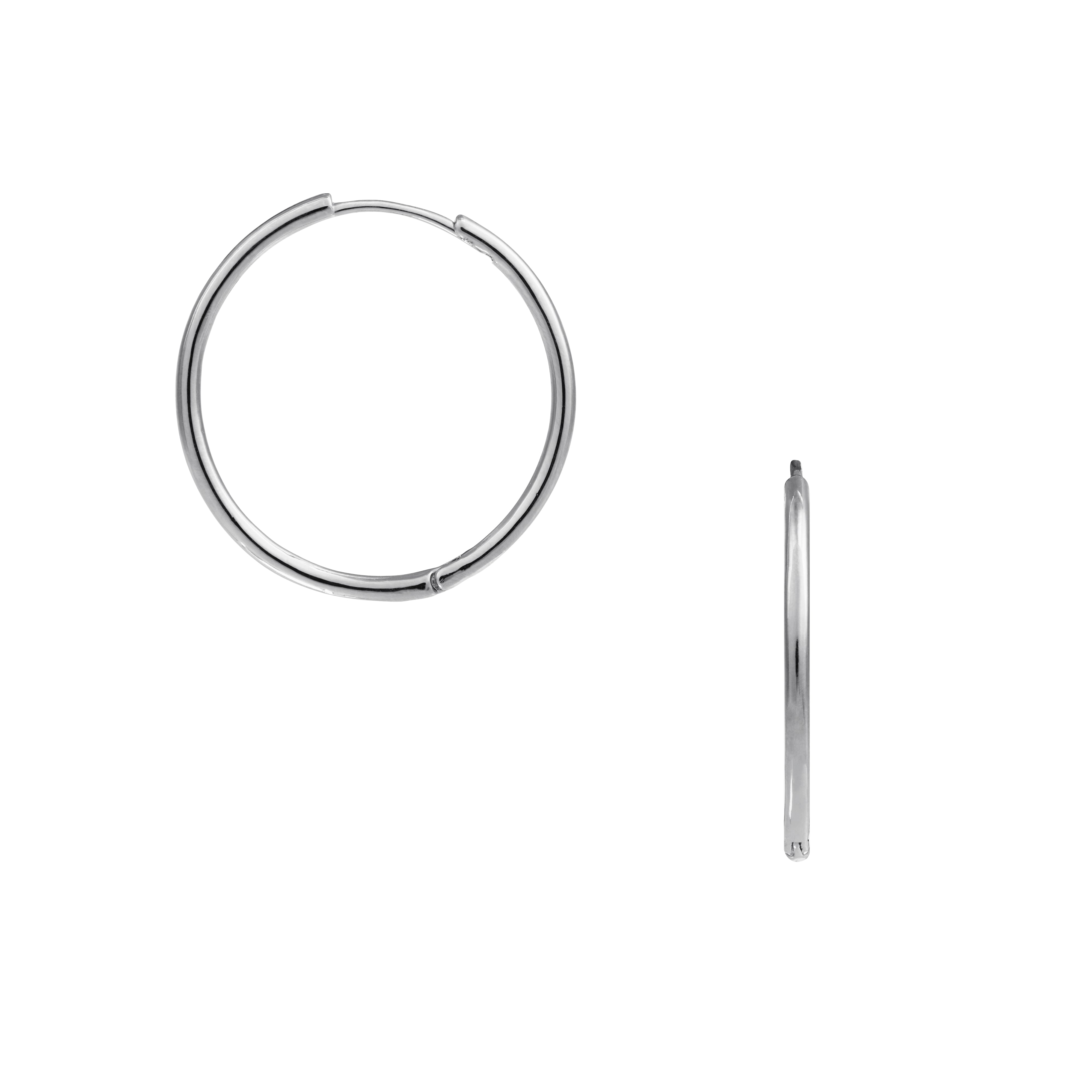 Large Micro Hoop Earrings - Silver - Orelia London