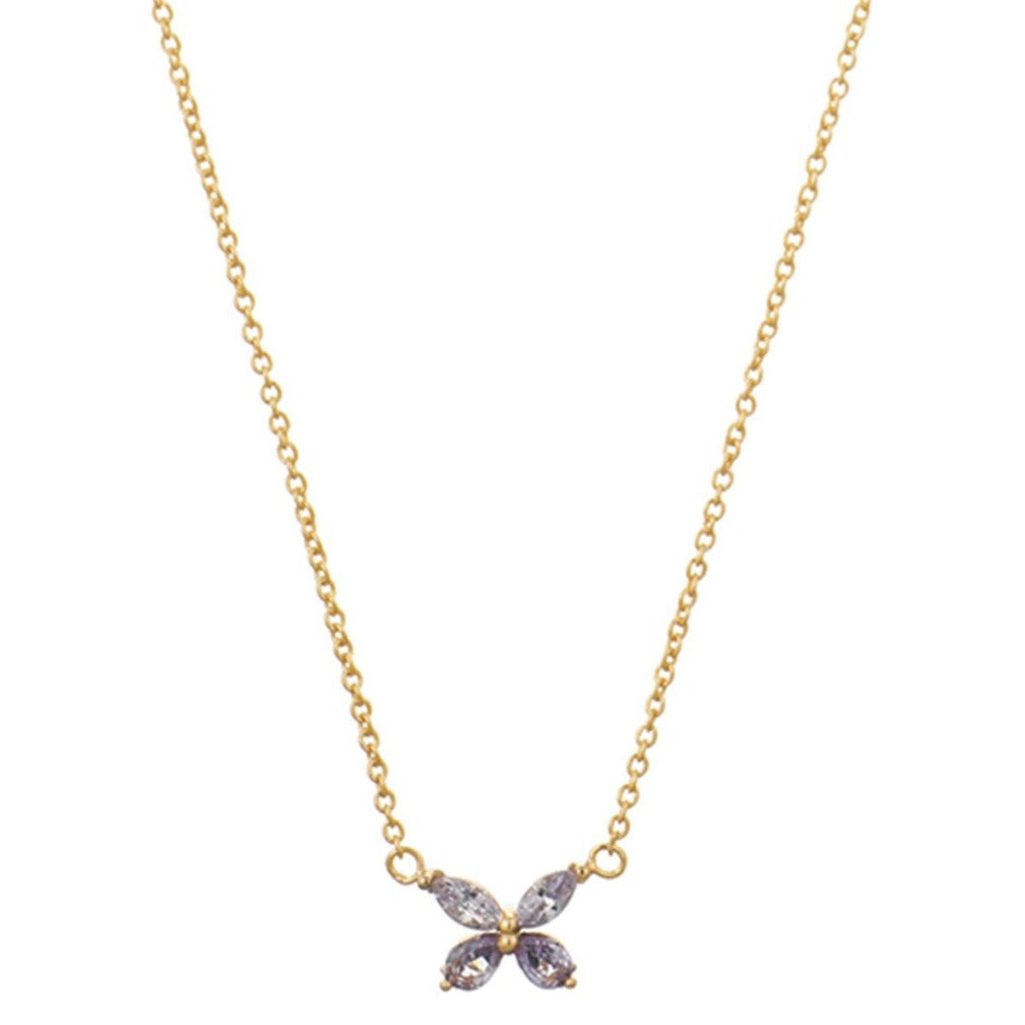 Lilac Crystal Butterfly Necklace - Orelia London
