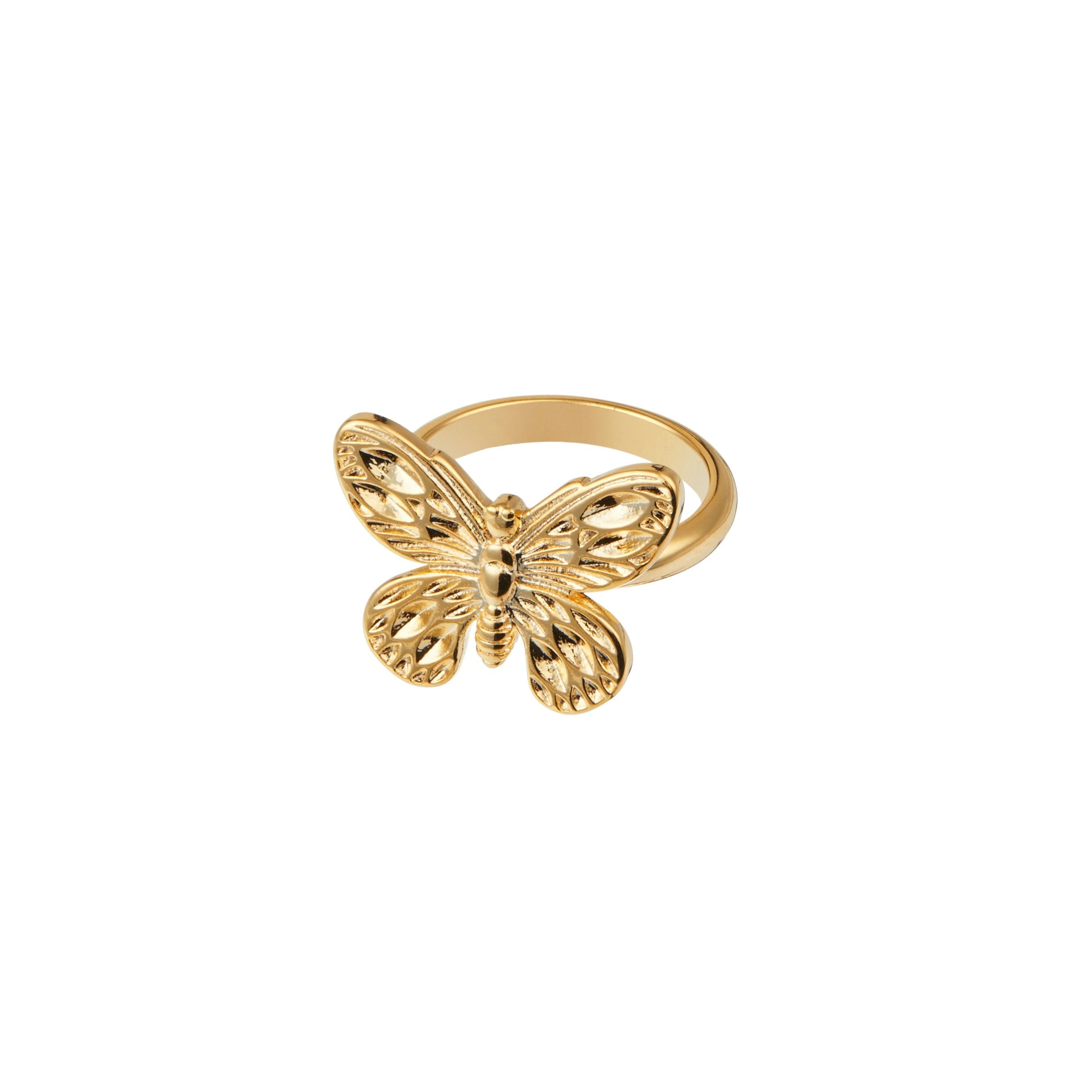 Metal Butterfly Ring S/M - Orelia London