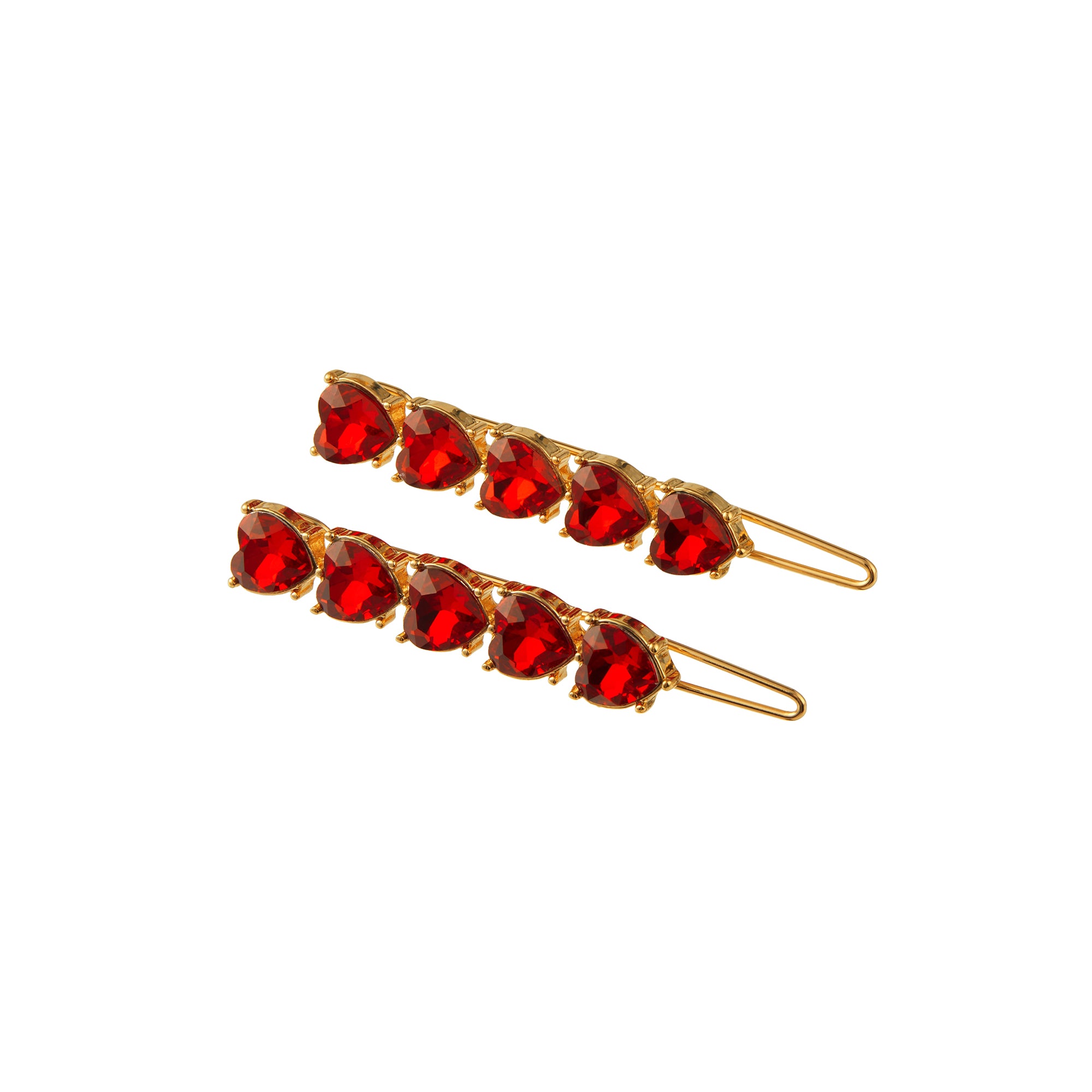 Crystal Hearts Hair Slides 2 Pack - Orelia London