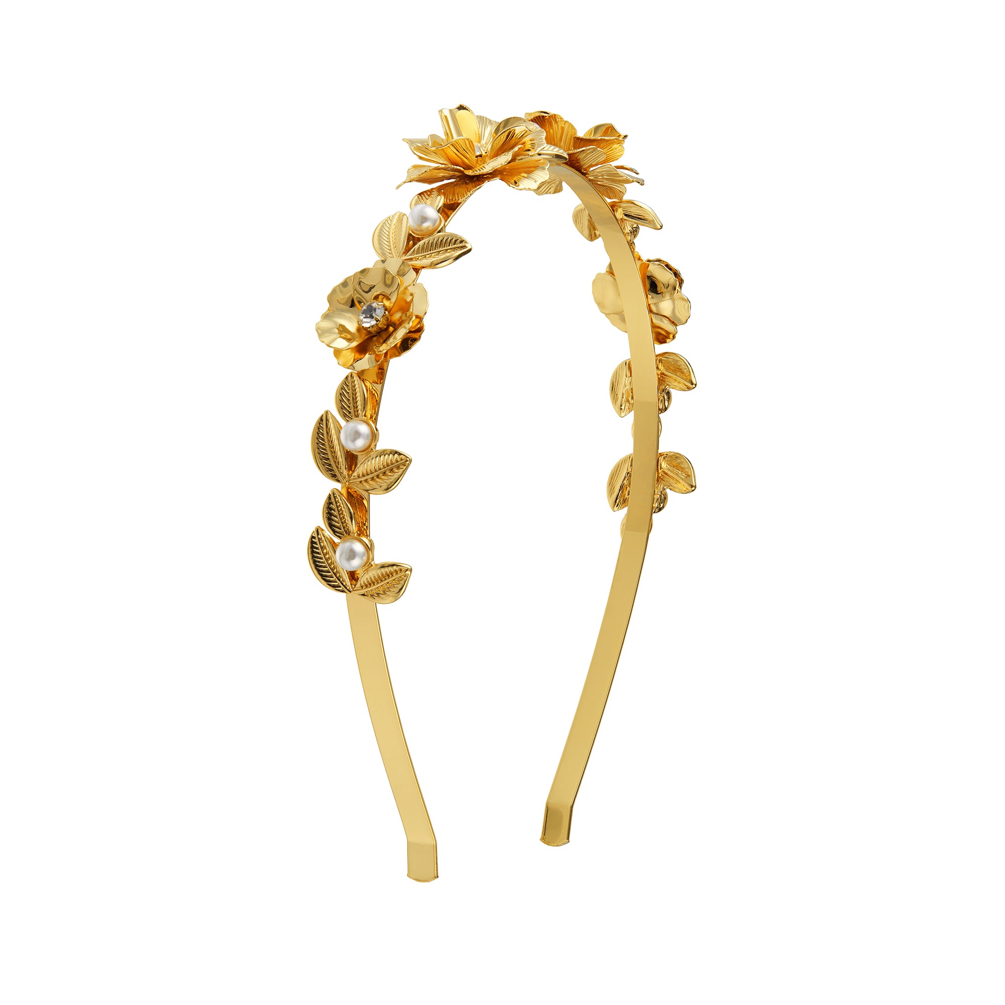 Embellished Flower & Pearl Headband - Orelia London