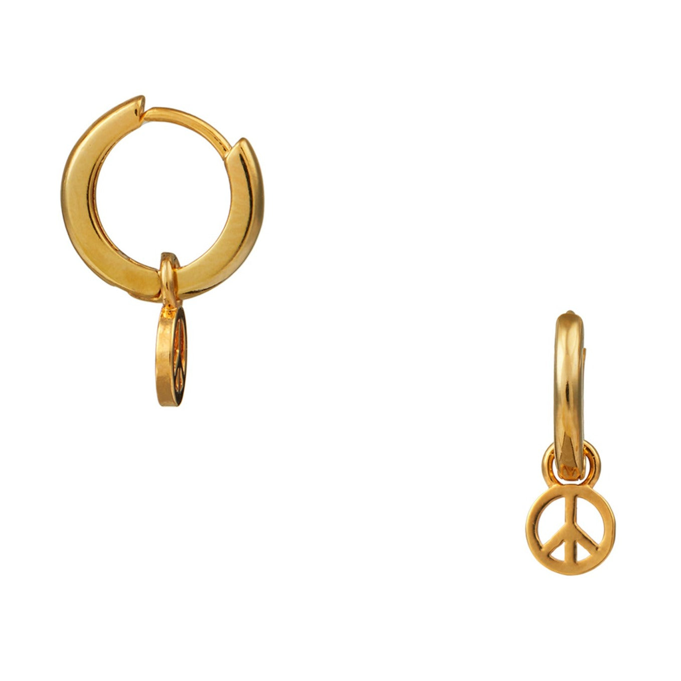 Peace Charm Huggie Hoop Earrings - Orelia London