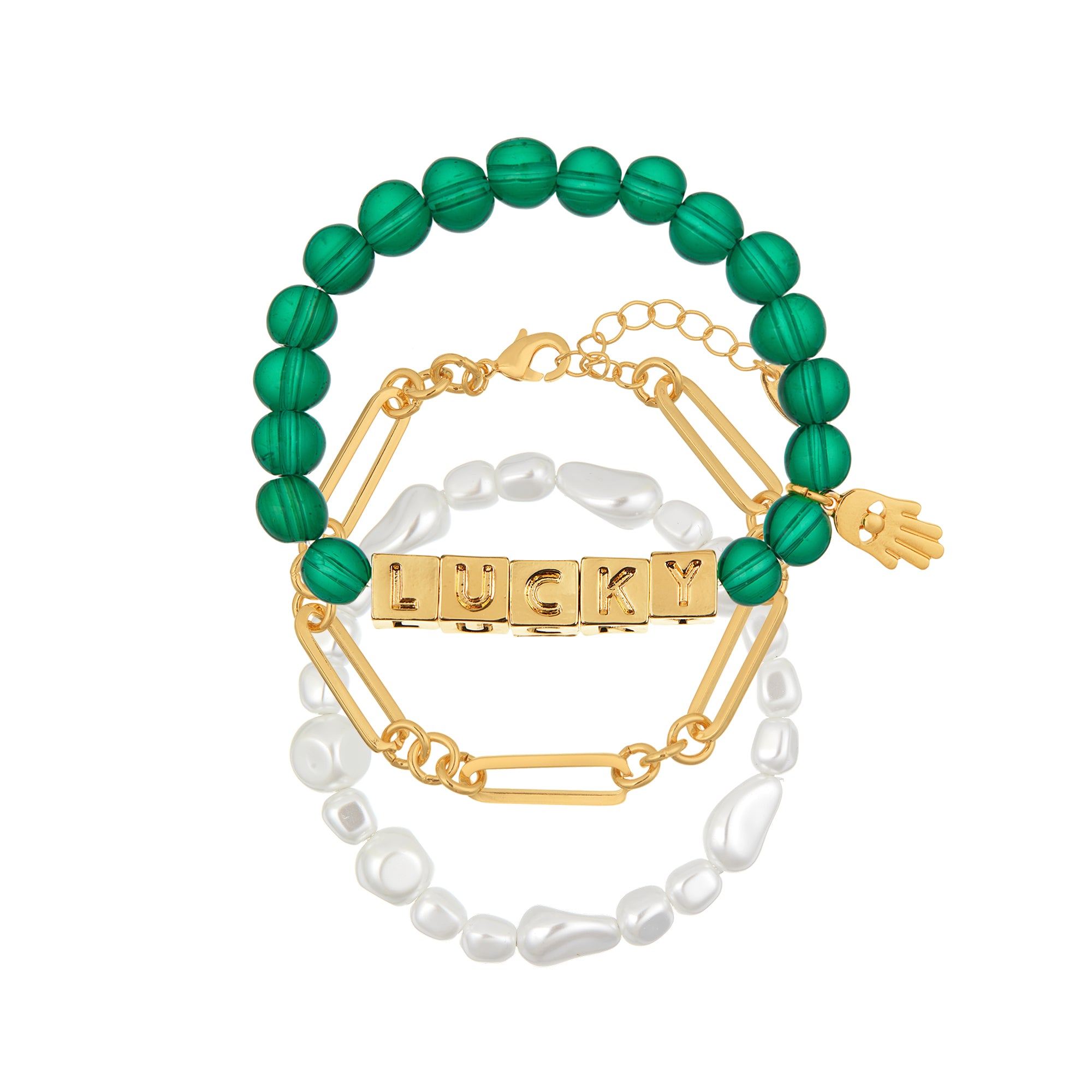 Lucky Bead Stacking Bracelet 3 Pack - Orelia London