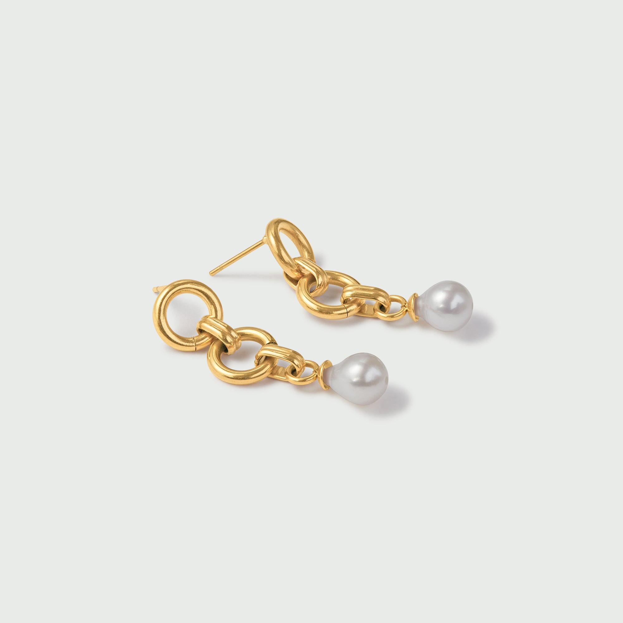 LUXE Chain & Pearl Earrings - Orelia LUXE