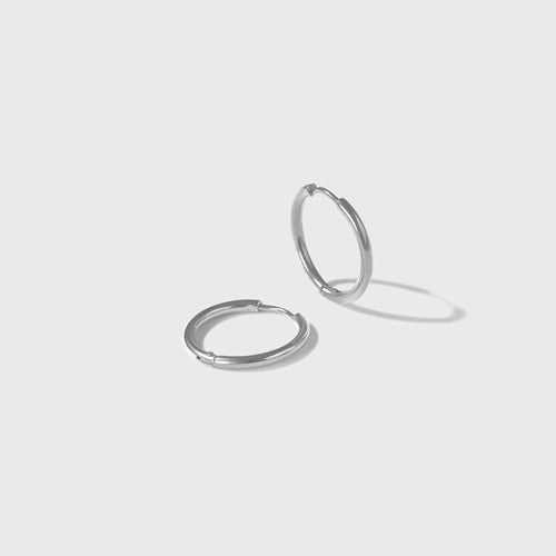 Studio Jewellery Slim Sterling Silver Hoop Earrings