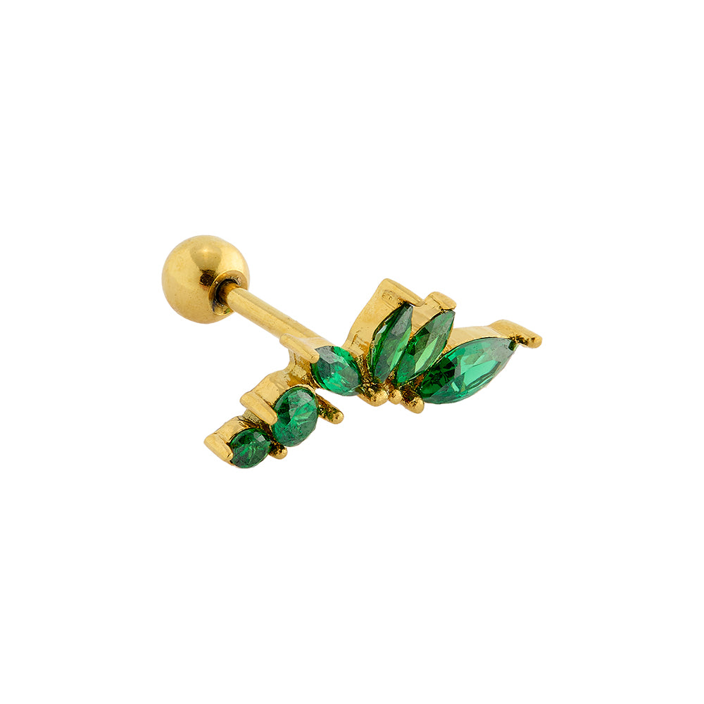 Curved Emerald Cluster Barbell - Orelia London