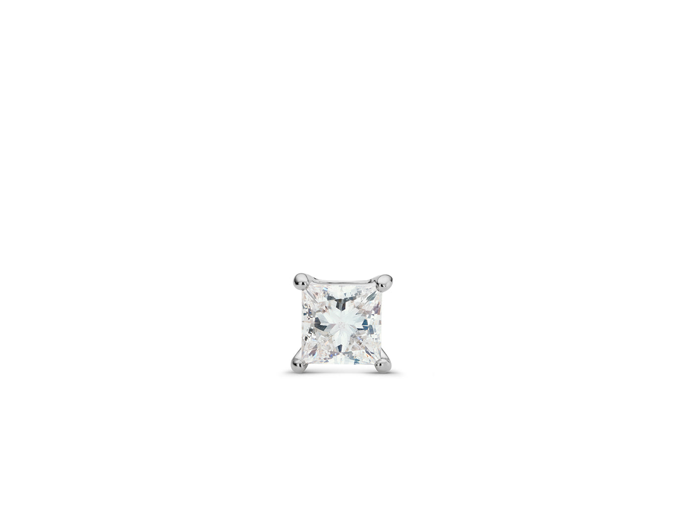 Lightbox Lab-Grown Diamond 1/2ct. Princess Stud Earring | White White / 10k White Gold