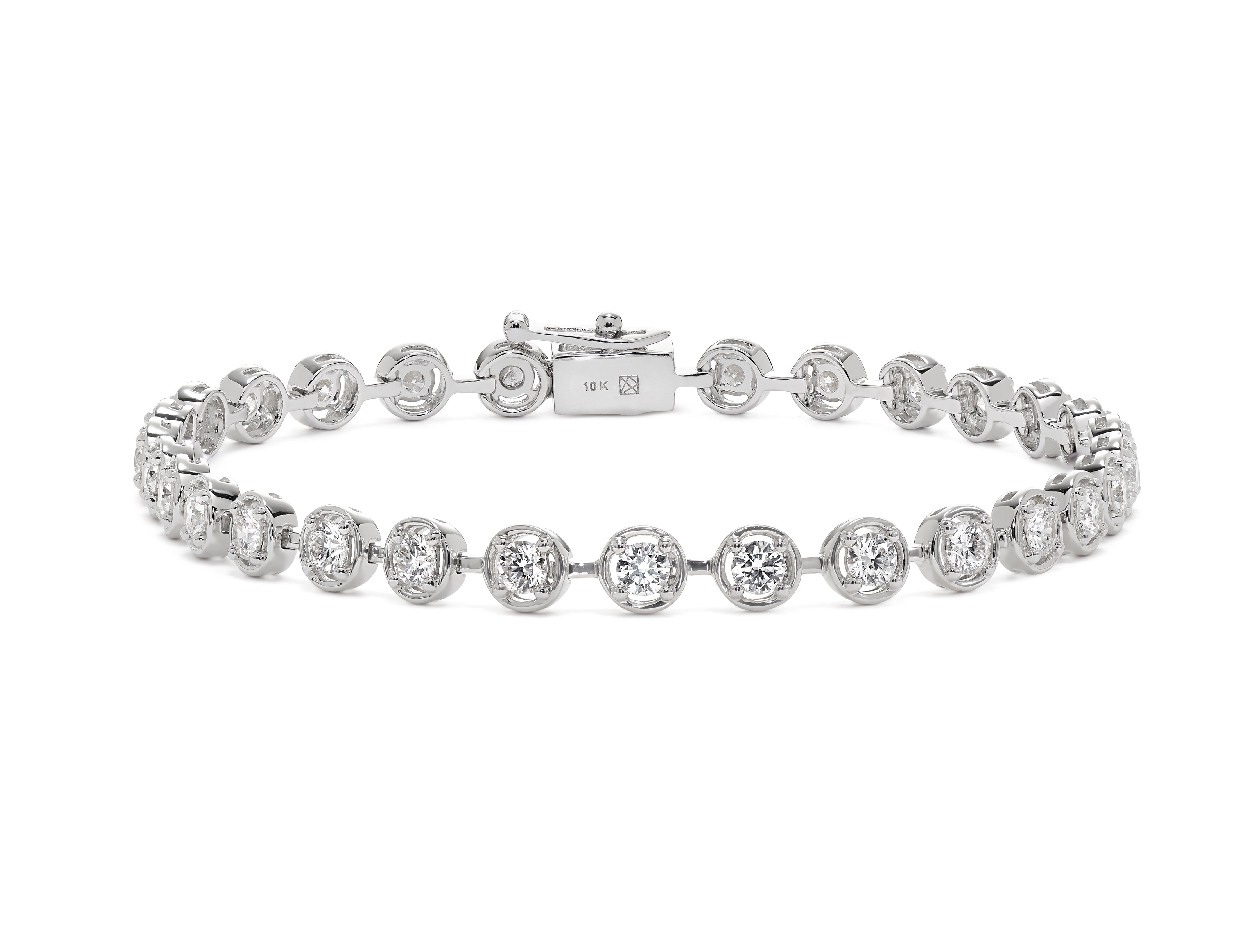 Lightbox Lab-Grown Diamond Tennis Bracelet | White White / 10k White Gold