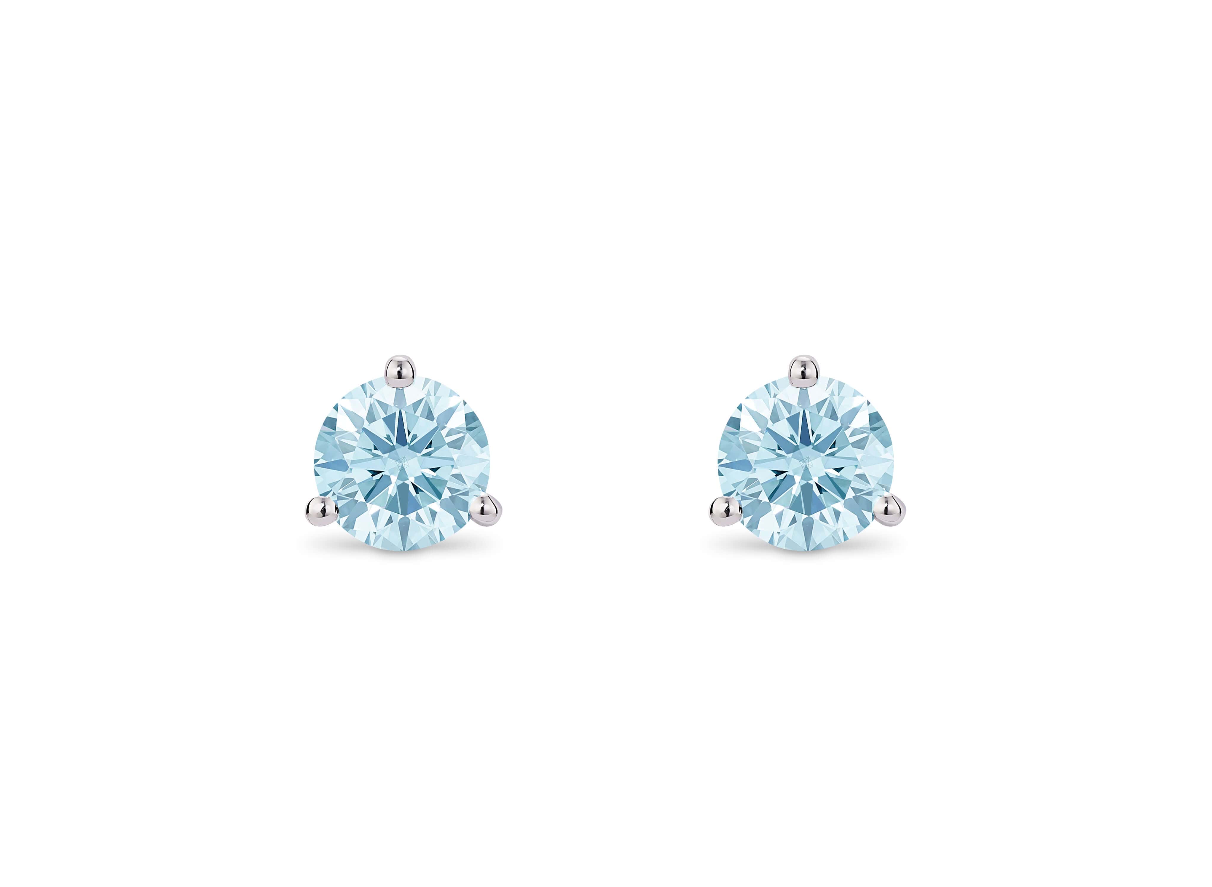 Lightbox Lab-Grown Diamond LB 1ct. tw. Solitaire Stud Earrings | Blue 10k Yellow Gold