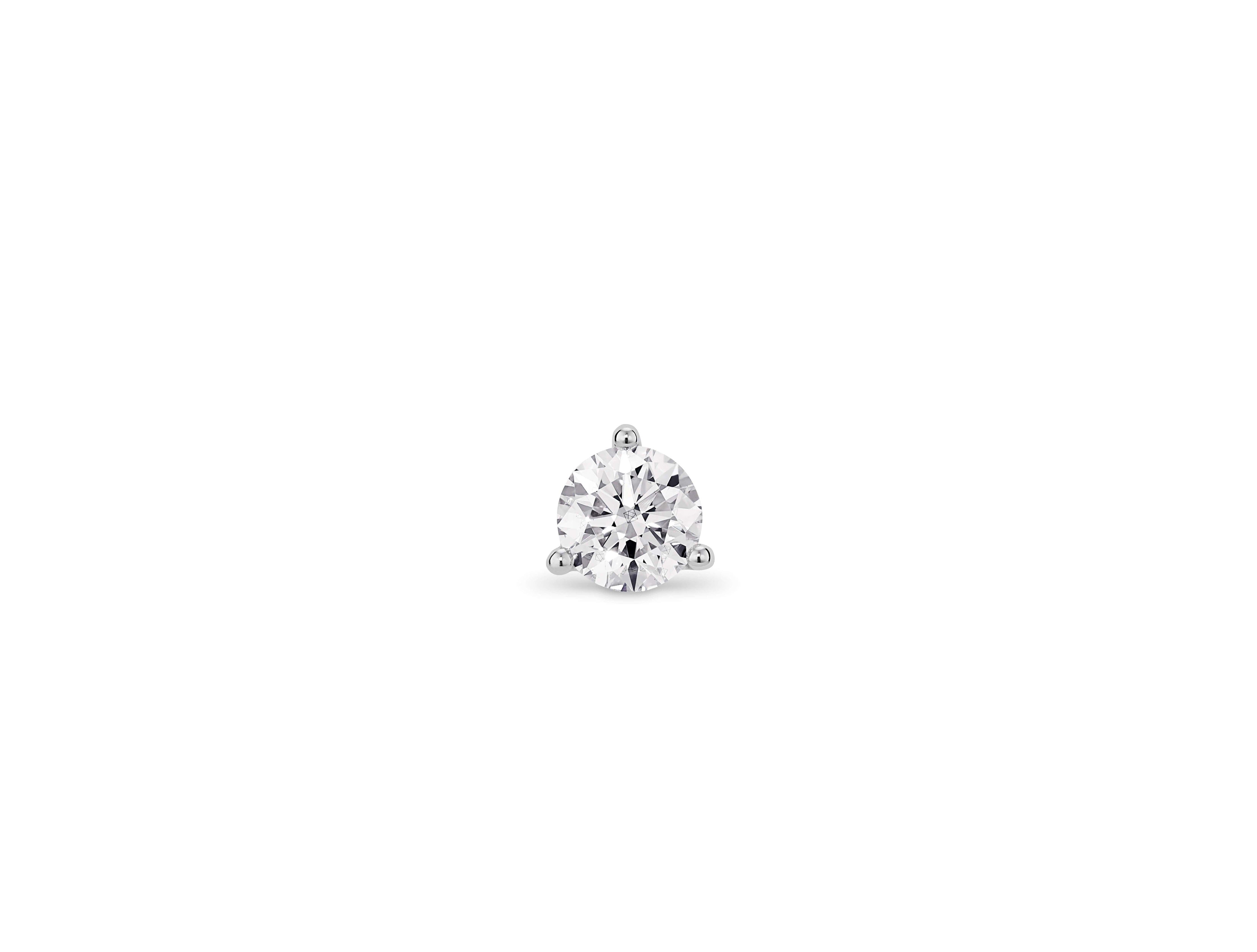 Lightbox Lab-Grown Diamond 1/4ct. Solitaire Stud Earring | White 10k White Gold