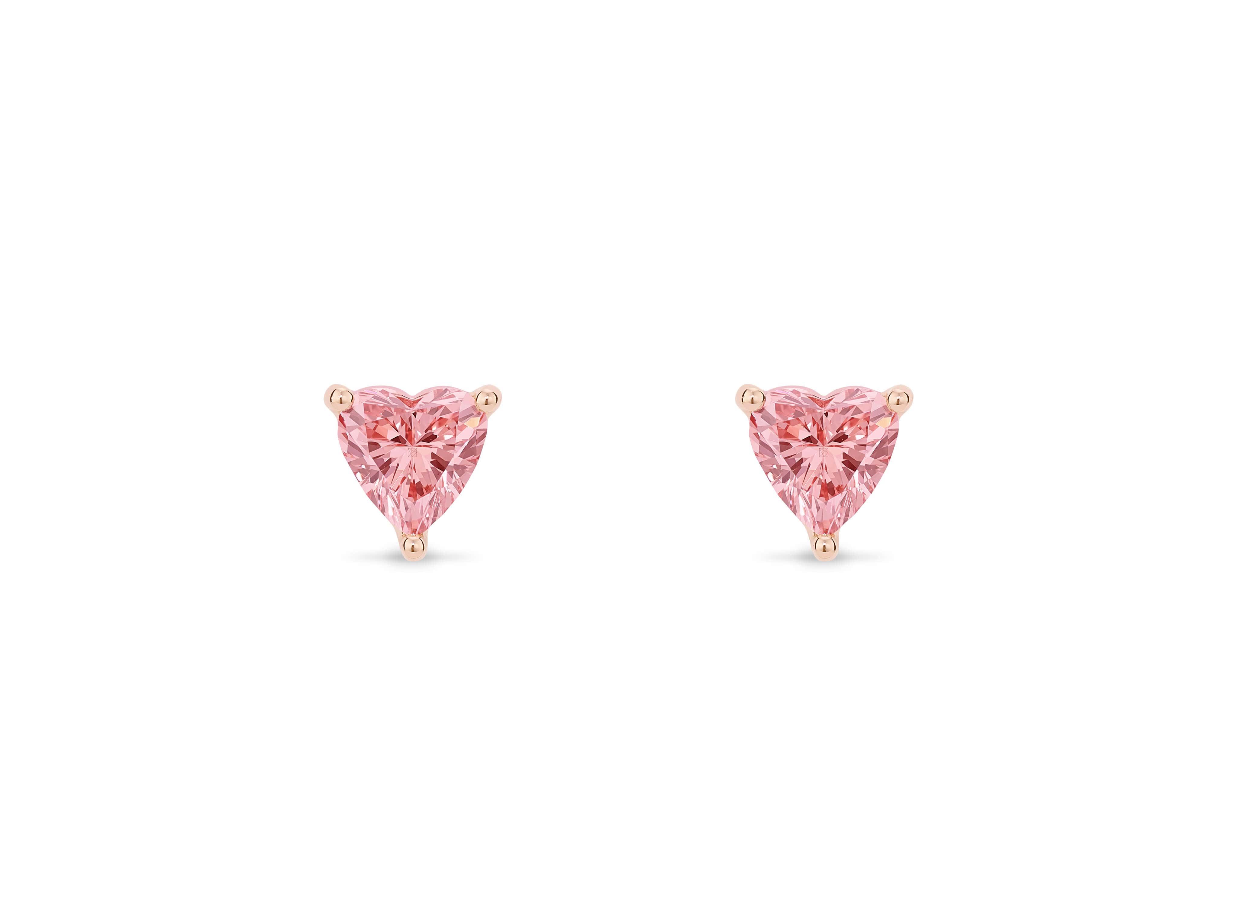 Lightbox Lab-Grown Diamond 1/2ct. tw. Heart Stud Earrings | Pink 10k Rose Gold