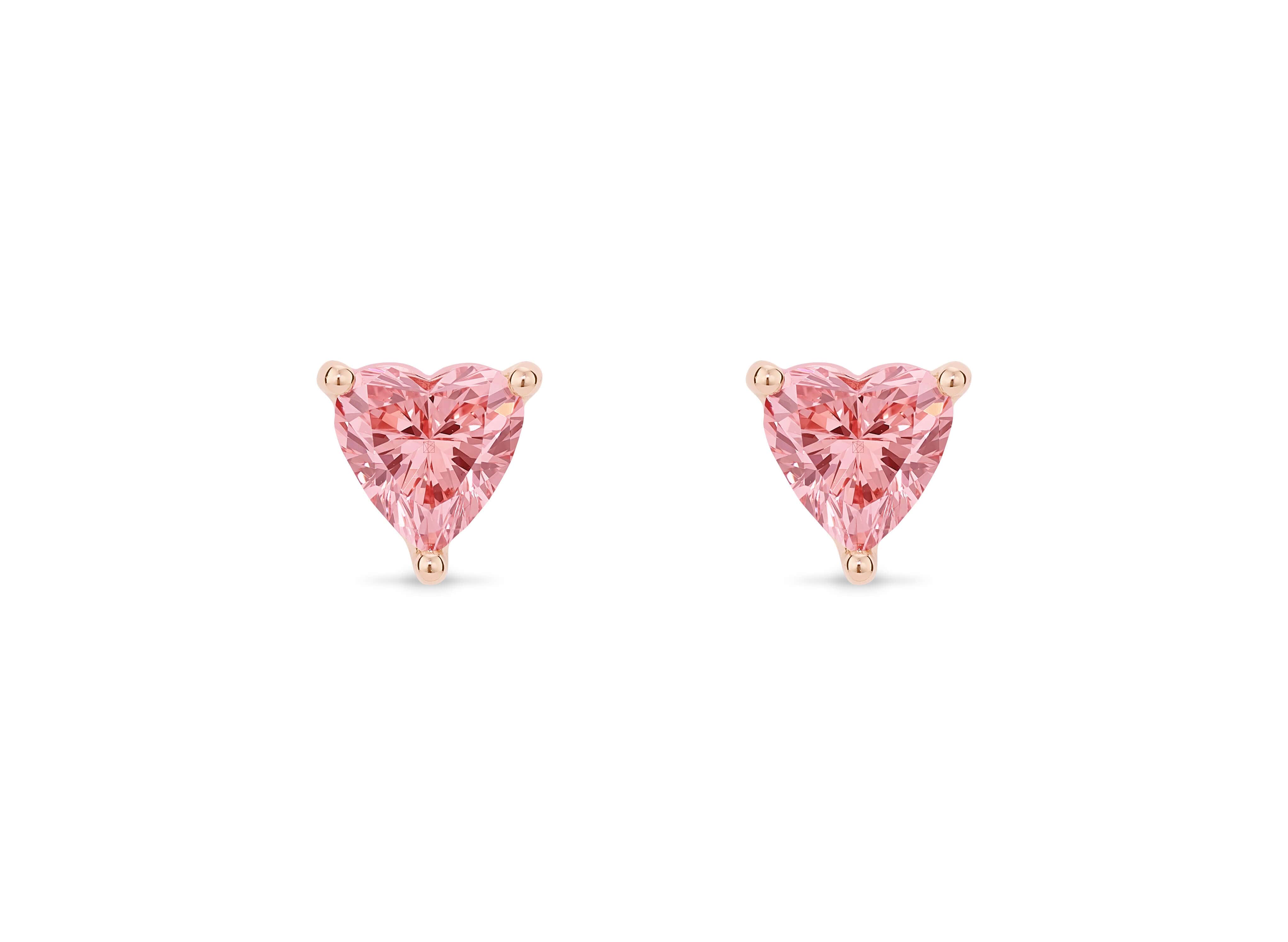 Lightbox Lab-Grown Diamond 1ct. tw. Heart Stud Earrings | Pink Pink / 10k Rose Gold