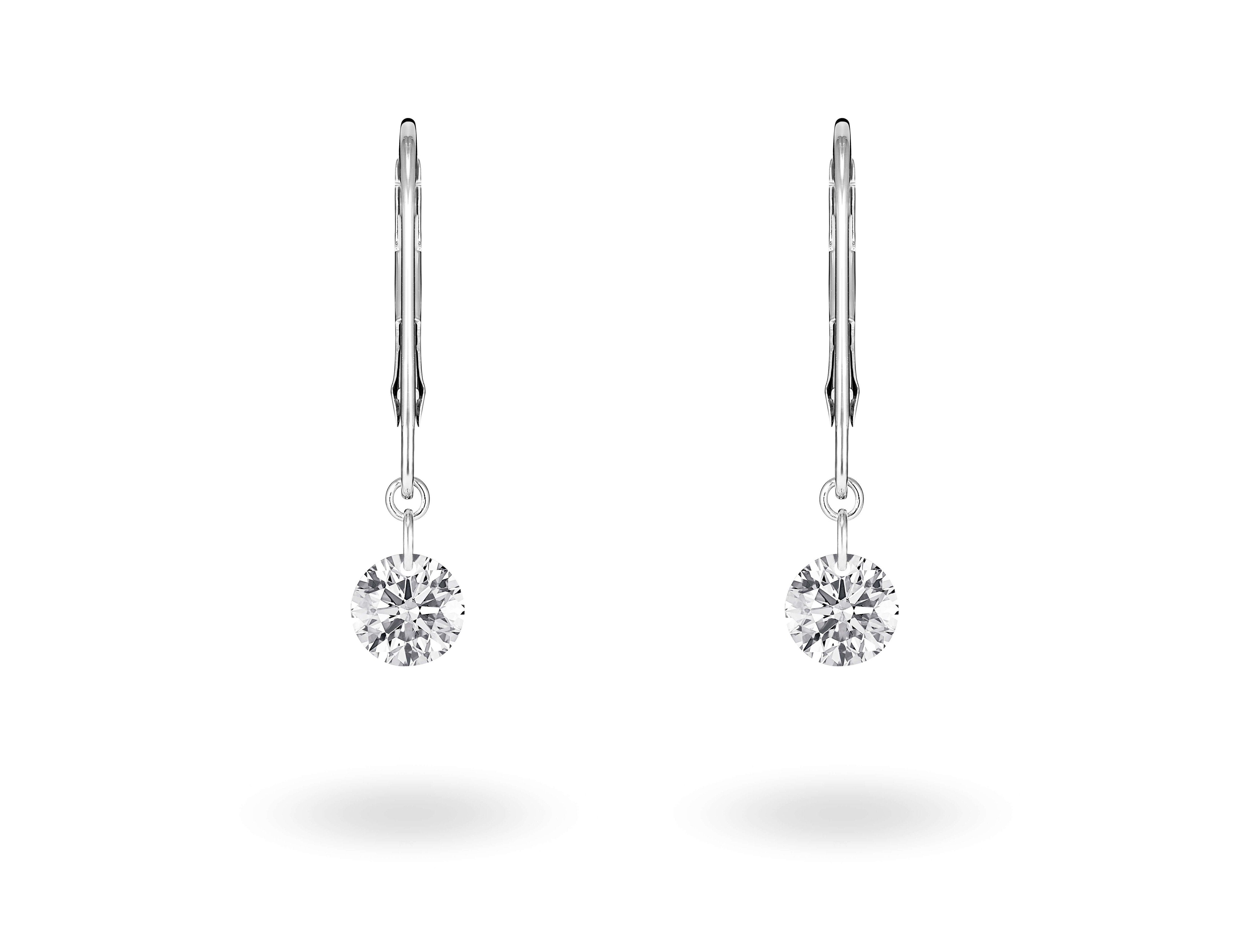 Lightbox Lab-Grown Diamond LB 1ct. tw. Pierced Earrings | White White / 10k White Gold