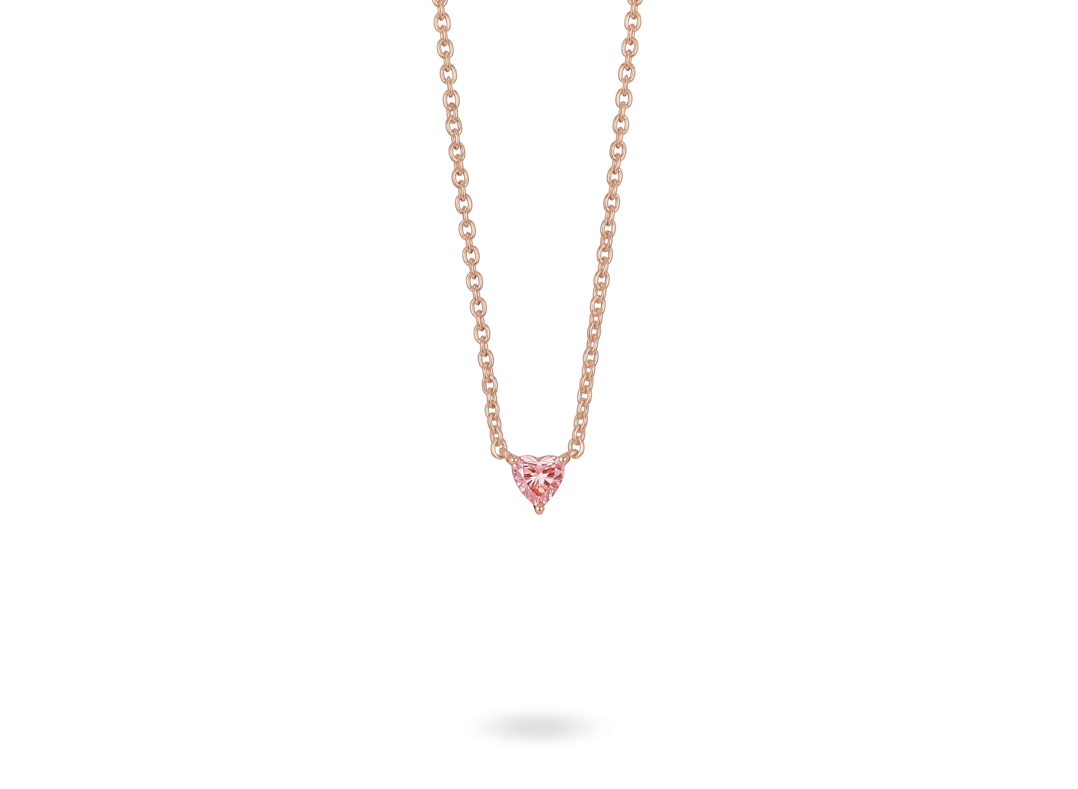 Lightbox Lab-Grown Diamond 1/4ct. tw. Heart Pendant | Pink Pink / Rose Plated Silver