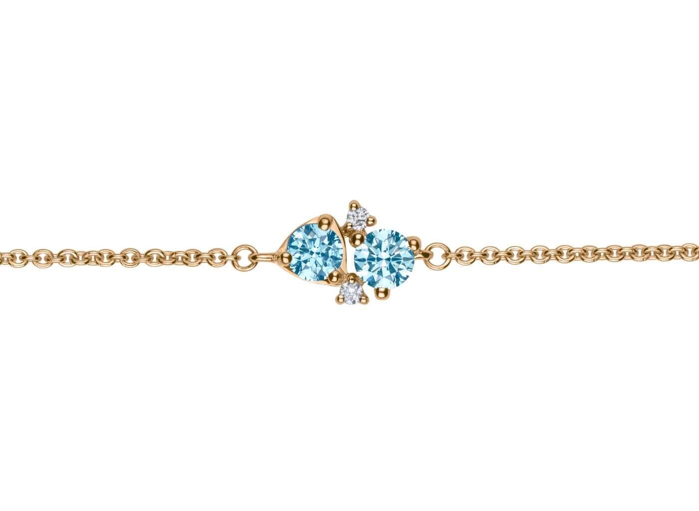 Lightbox Lab-Grown Diamond 1/2ct. tw. Cluster Bracelet | Blue Yellow Plated Silver