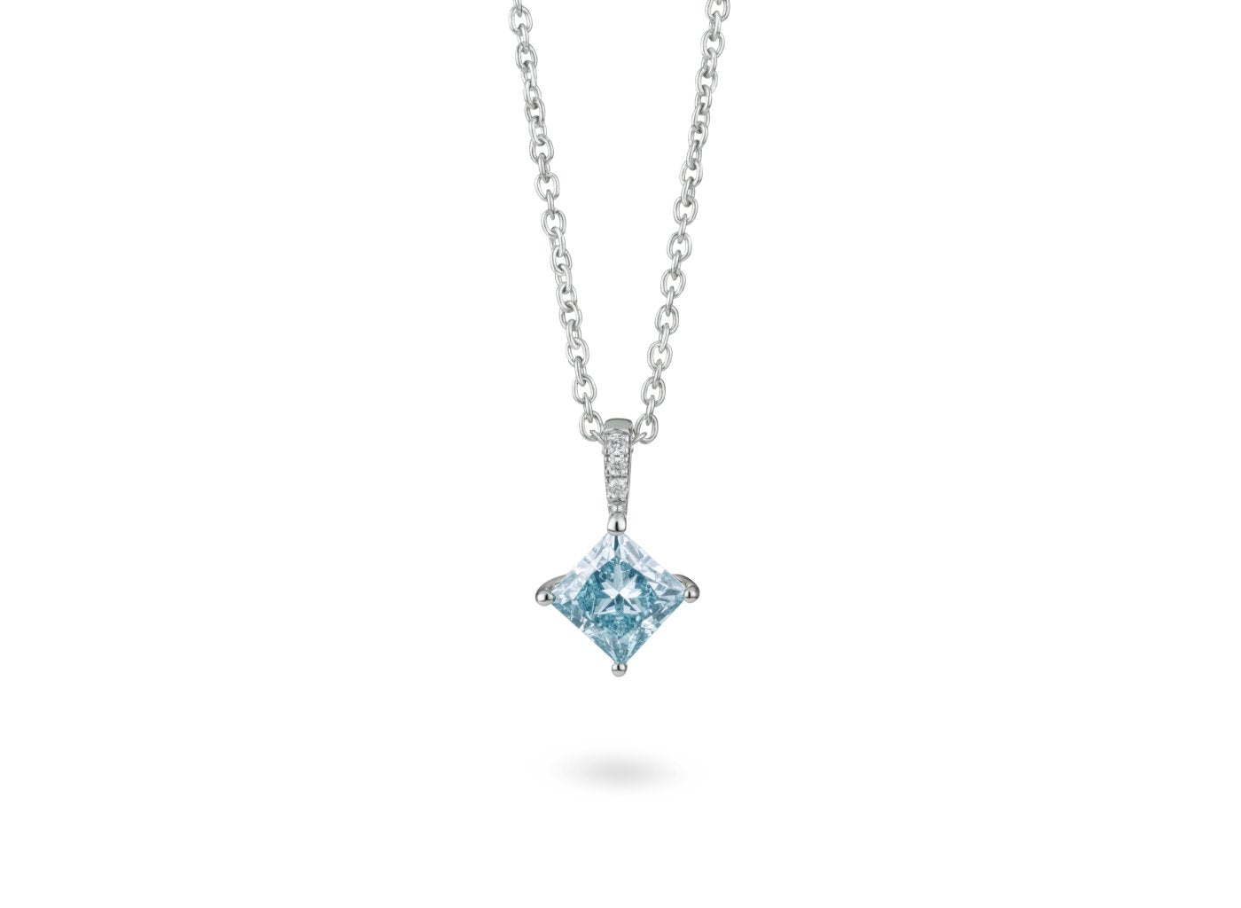 Lightbox Lab-Grown Diamond LB 1ct. Princess Pavé Pendant | Blue Sterling Silver