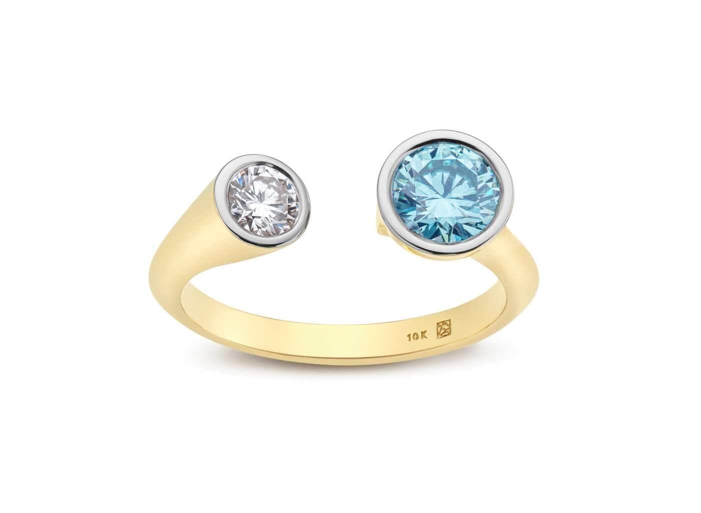 Lightbox Lab-Grown Diamond 1ct. tw. Toi et Moi Ring | Blue Blue / 7