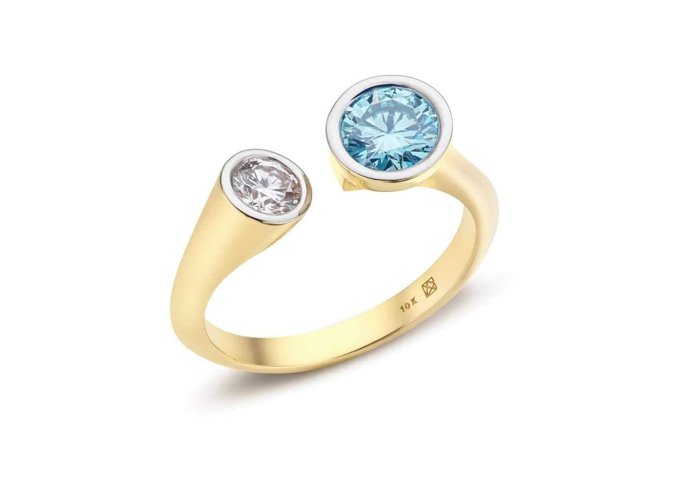 Toi et Moi Ring in Blue| Lab Grown Diamonds – Lightbox Jewelry