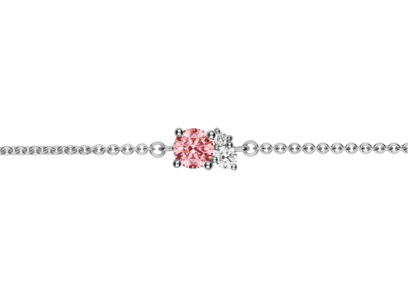 Lightbox Lab-Grown Diamond 1/2ct. tw. Cluster Bracelet | Pink Sterling Silver