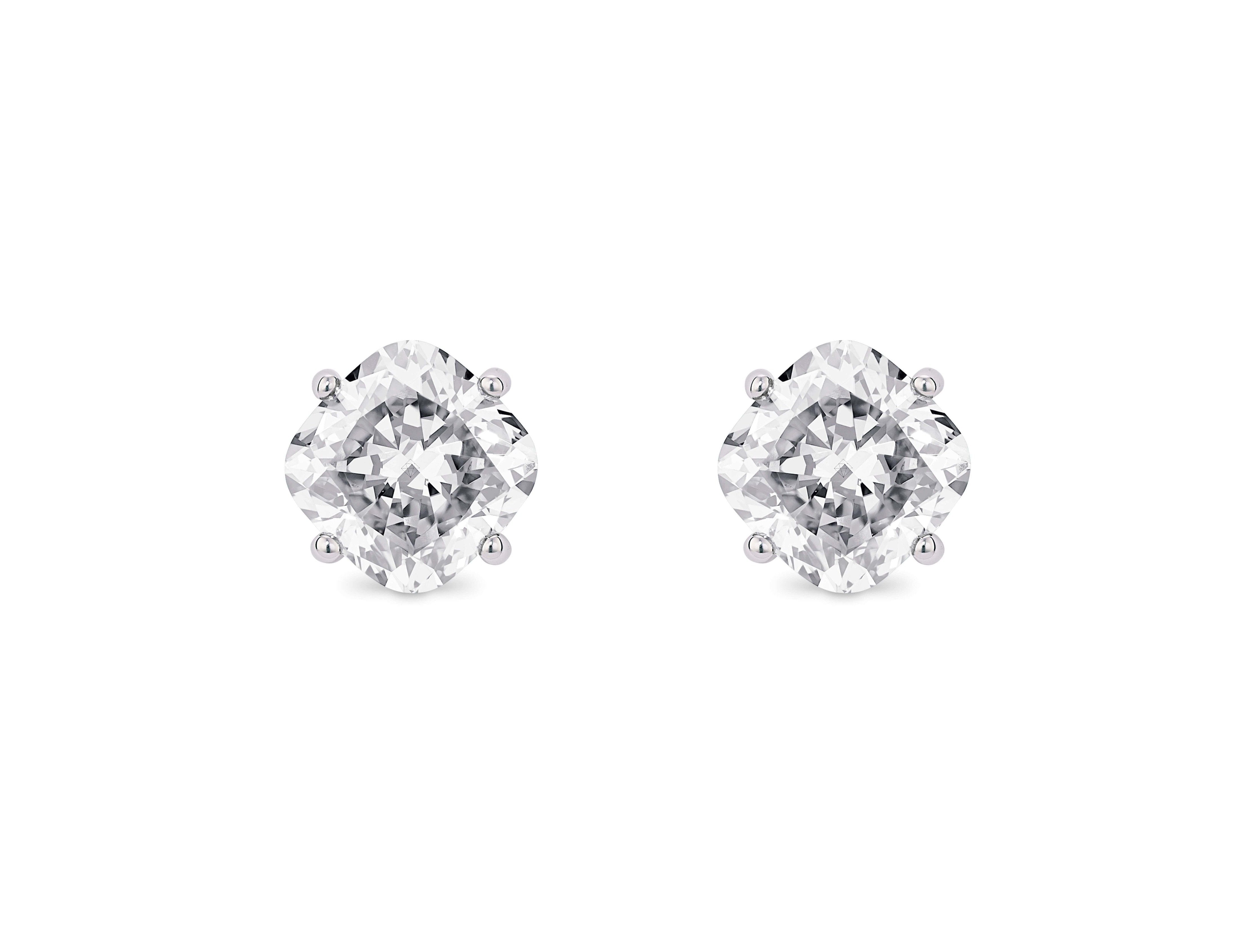 Lightbox Lab-Grown Diamond LB 1-LB 1/2ct. tw. Cushion Stud Earrings | White 10k White Gold