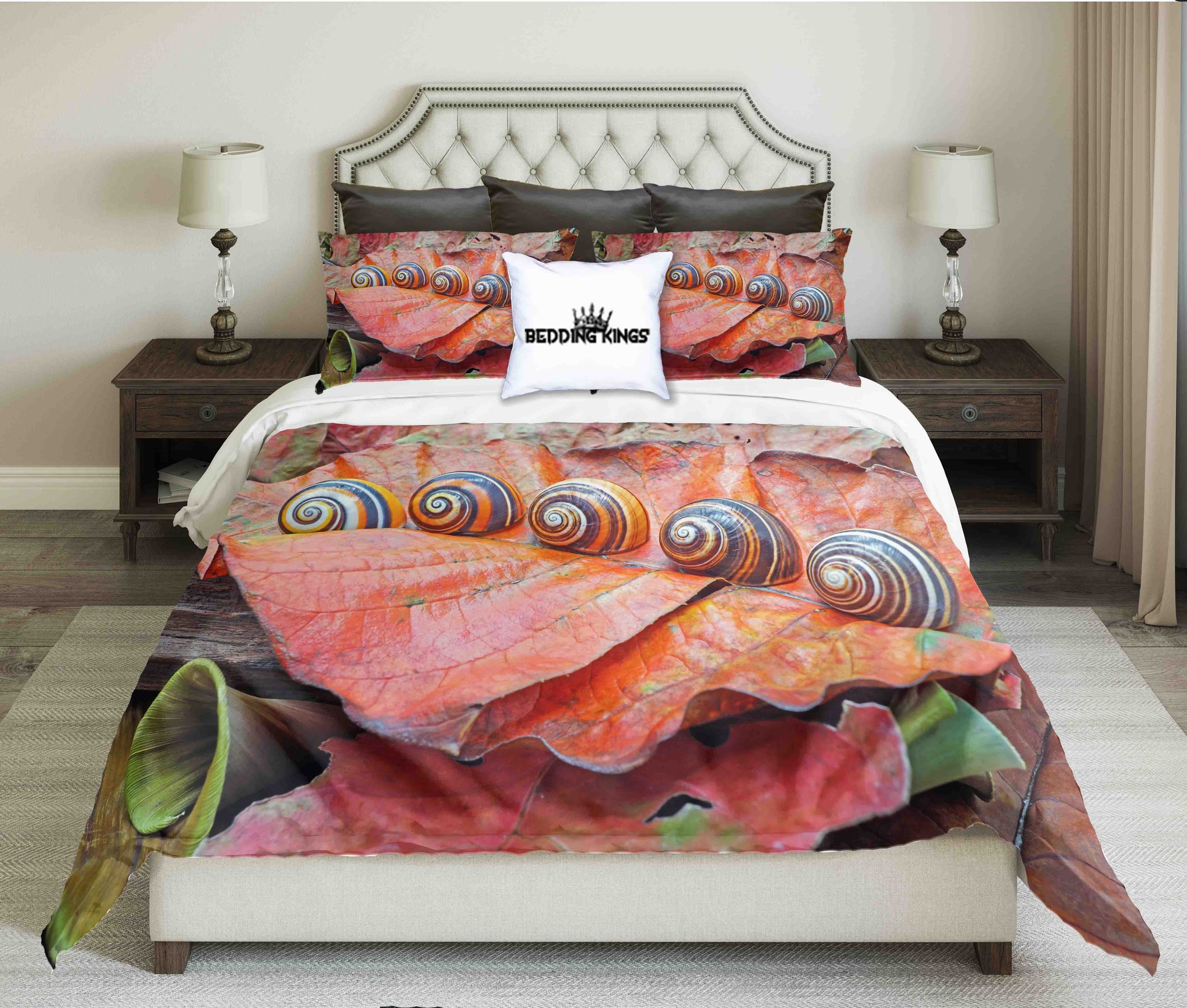 colorful snail duvet cover