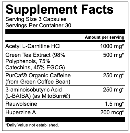 jacked factory's burn-xt max supplement facts