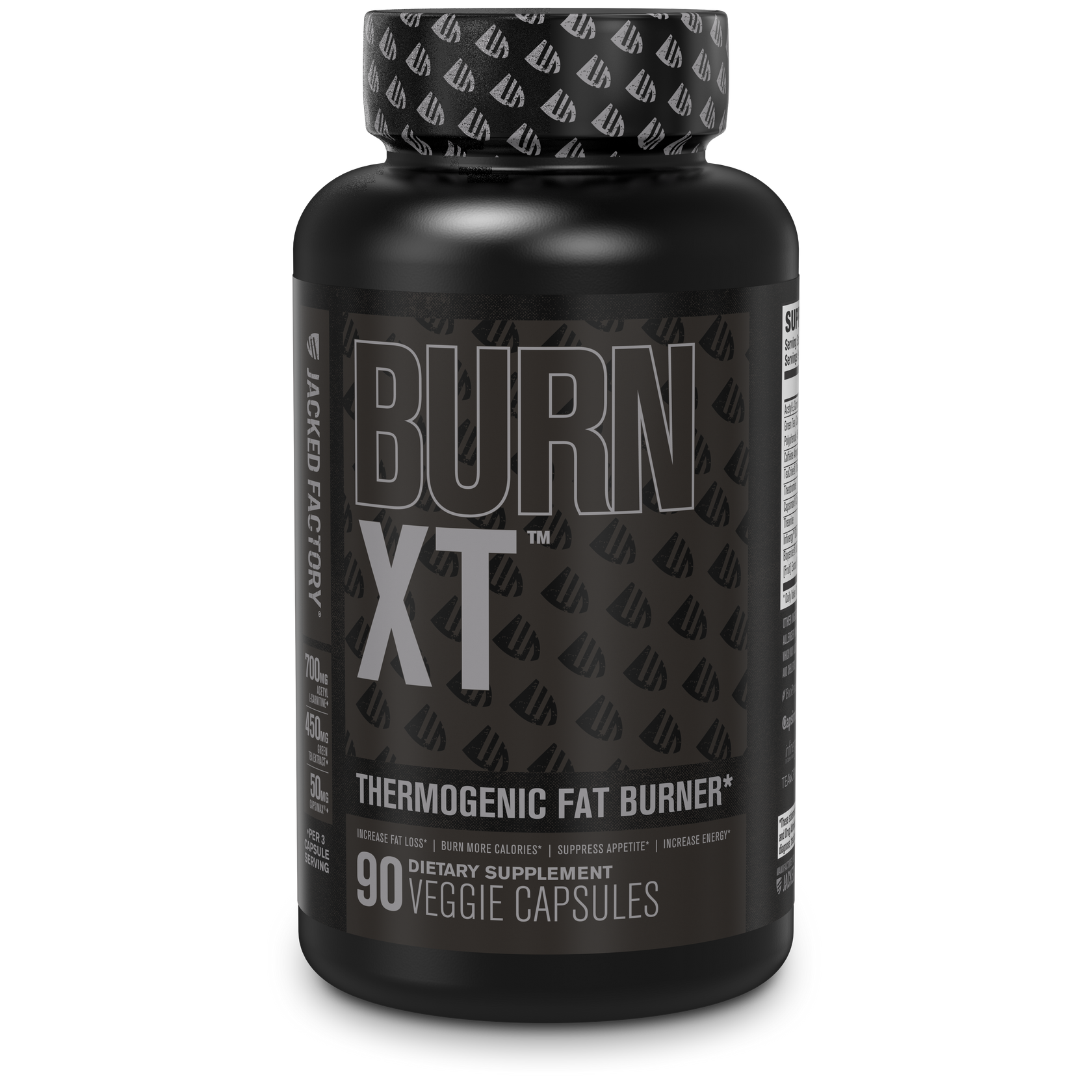 BurnXT Black Thermogenic Fat Burner w/ TeaCrine® Jacked Factory