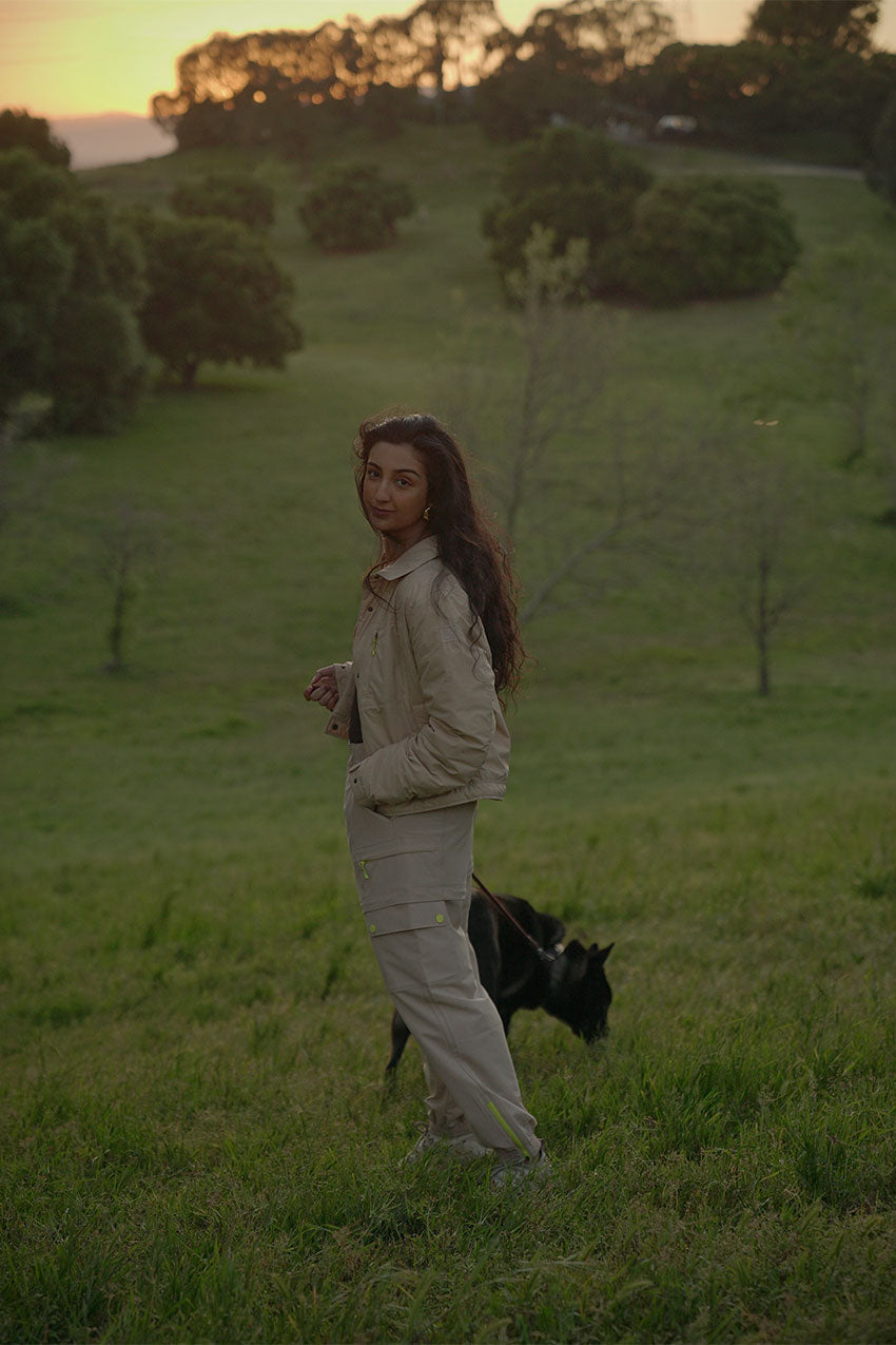 Aditi Mayer with her dog