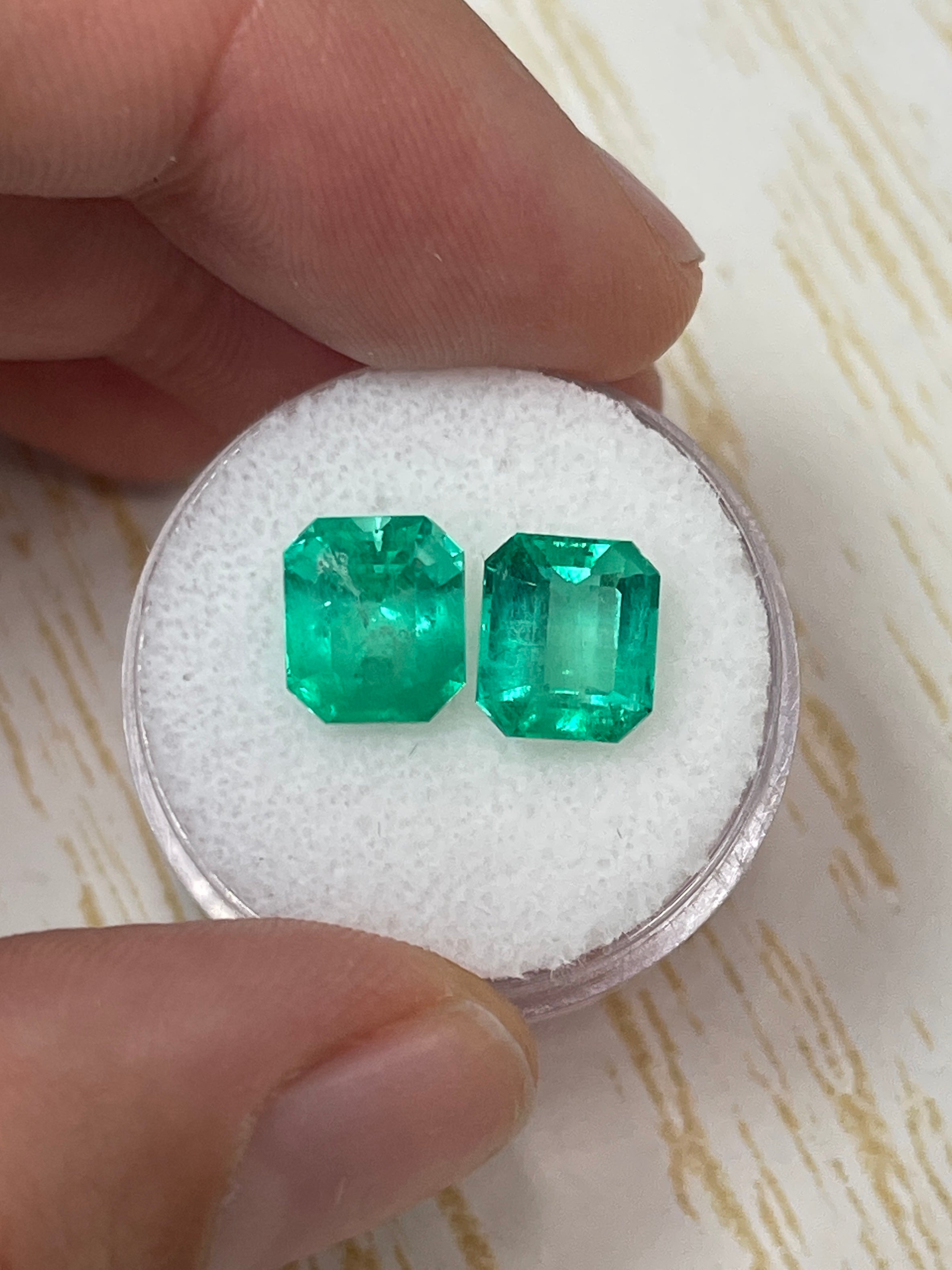 5.54tcw 9x8 Matching Loose Colombian Emeralds-Emerald Cut