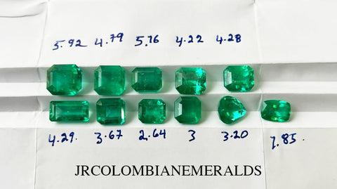 Vivid Green Emeralds in all different shapes and sizes