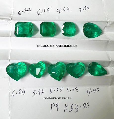 A parcel of Coscuez emeralds gemstone