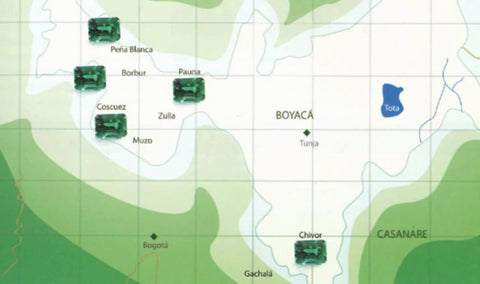 Prominent Colombian emerald mining regions 