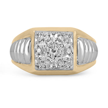 Triangle Cut Diamonds Mens Ring in 14KT White Gold – Primesettings