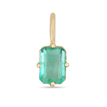 1.70-Carat Colombian Emerald Solitaire Pear Gold Upside Down Pendant