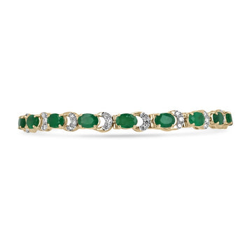 7.03tcw 14K Gold Natural Emerald & Diamond Accent Fancy Woman's